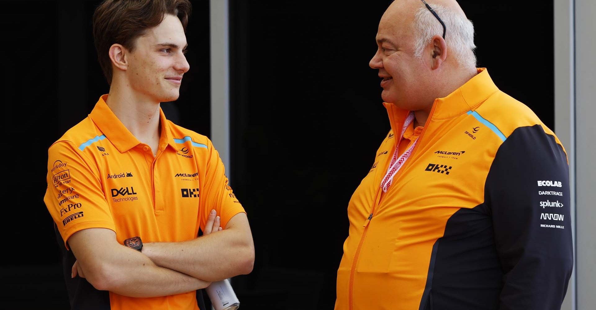 Oscar Piastri, McLaren F1 Team, and Rob Marshall, Technical Director, McLaren