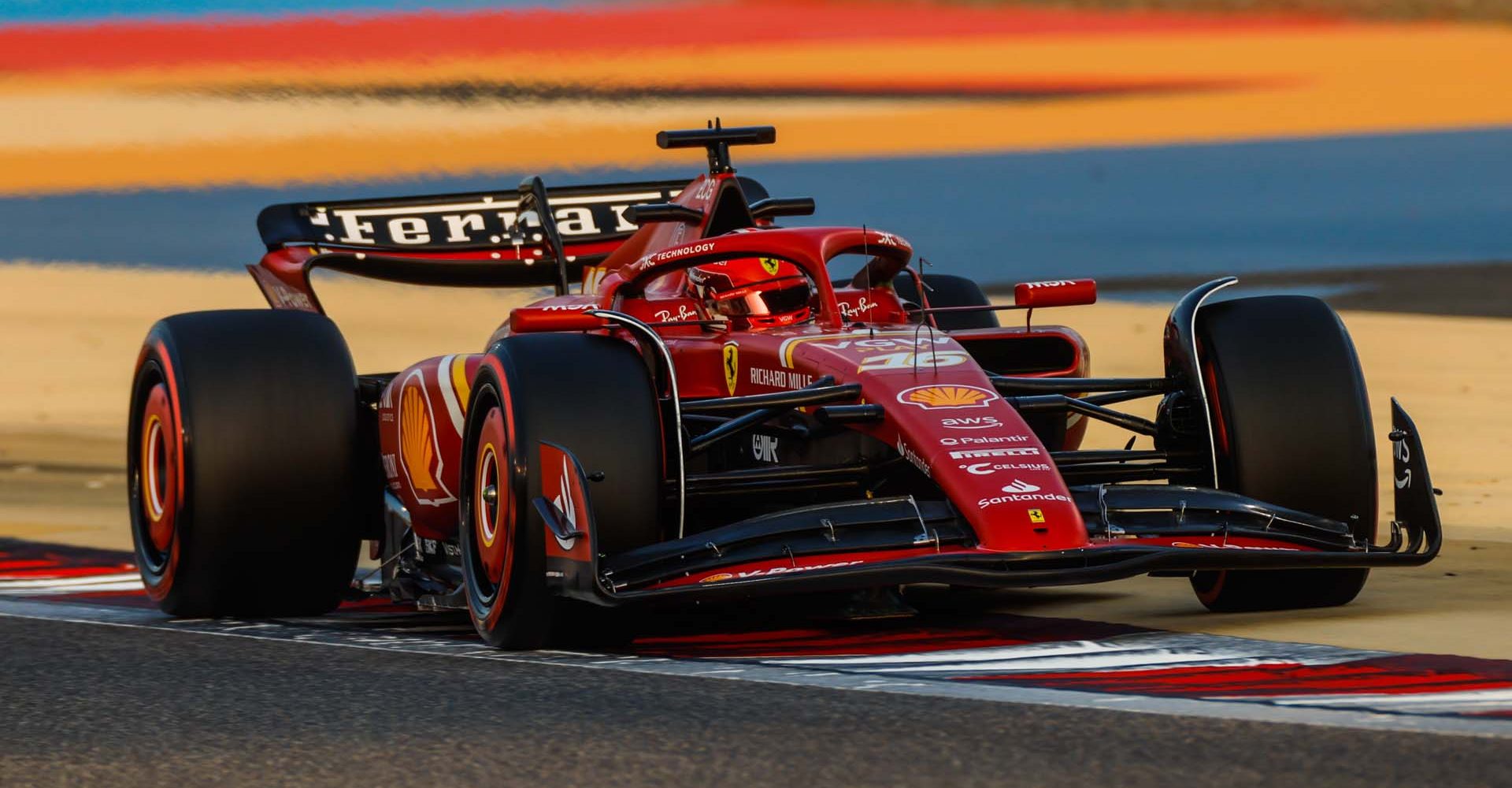 BAHRAIN INTERNATIONAL CIRCUIT, BAHRAIN - FEBRUARY 23: Charles Leclerc, Ferrari SF-24 during the Pre-Season Test at Bahrain International Circuit on Friday February 23, 2024 in Sakhir, Bahrain. (Photo by Steven Tee / LAT Images)