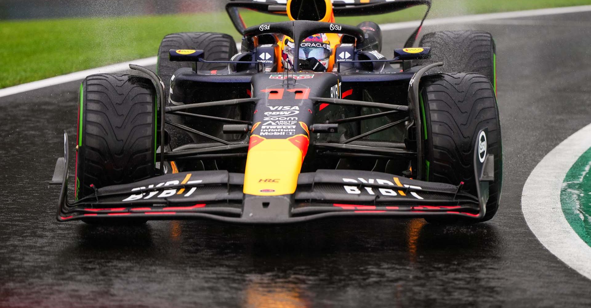 SPA, BELGIUM - JULY 27: Sergio Perez of Mexico driving the (11) Oracle Red Bull Racing RB20 on track during final practice ahead of the F1 Grand Prix of Belgium at Circuit de Spa-Francorchamps on July 27, 2024 in Spa, Belgium. (Photo by Alex Bierens de Haan/Getty Images) // Getty Images / Red Bull Content Pool // SI202407270217 // Usage for editorial use only //