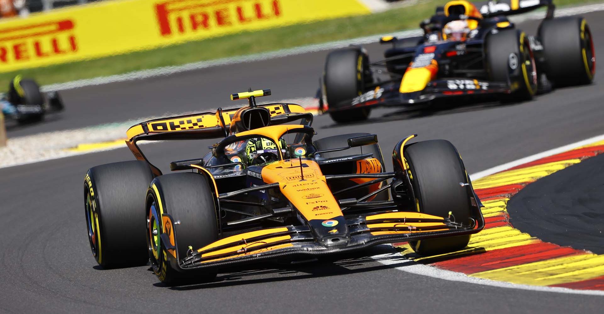 CIRCUIT DE SPA FRANCORCHAMPS, BELGIUM - JULY 28: Lando Norris, McLaren MCL38 during the Belgian GP at Circuit de Spa Francorchamps on Sunday July 28, 2024 in Spa, Belgium. (Photo by Andy Hone / LAT Images)