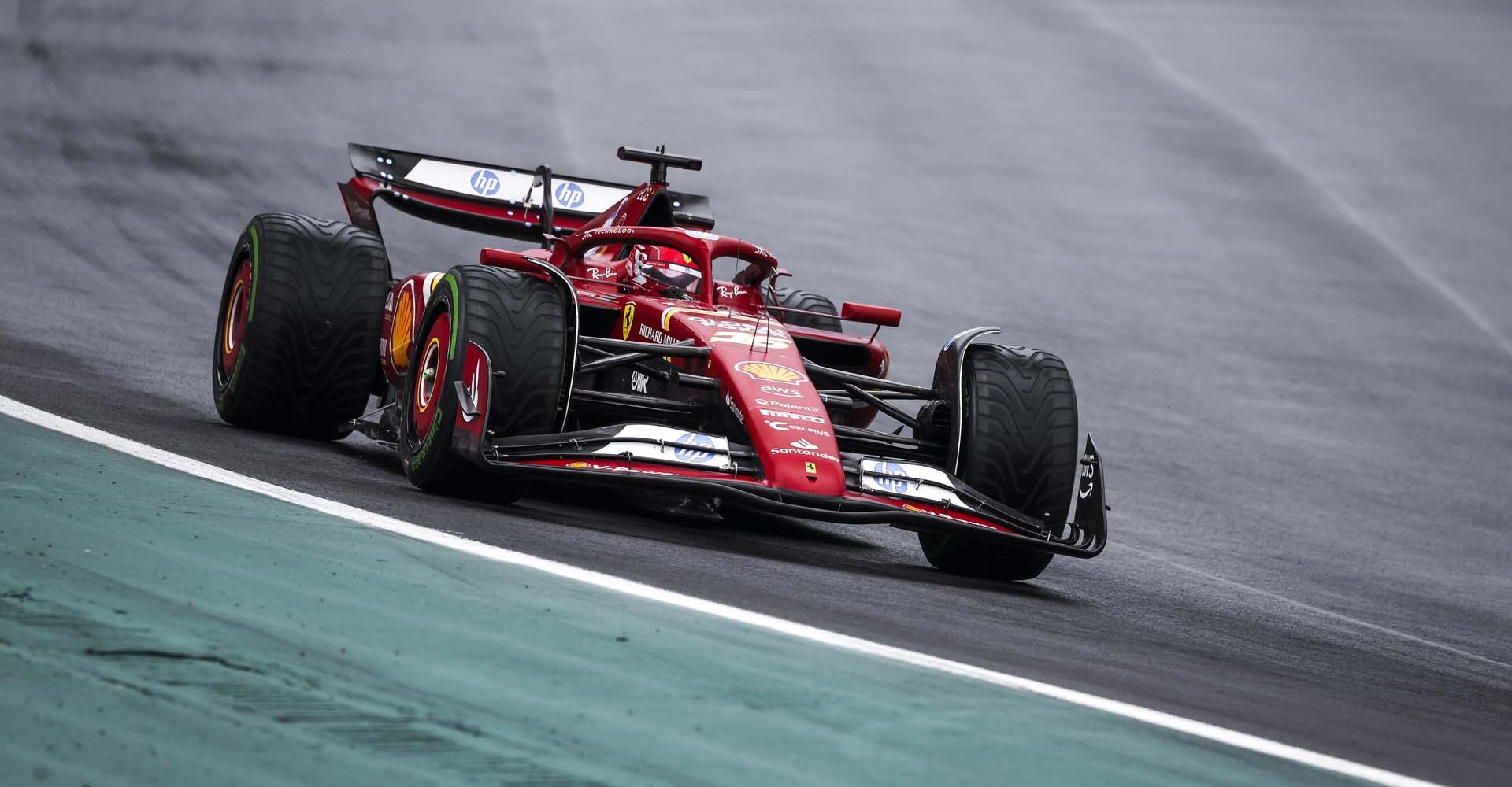 16 LECLERC Charles (mco), Scuderia Ferrari SF-24, action during the Formula 1 Grande Premio de Sao Paulo 2024, 21th round of the 2024 Formula One World Championship from November 1 to 3, 2024 on the Interlagos Circuit, in Sao Paulo, Brazil - Photo Florent Gooden / DPPI