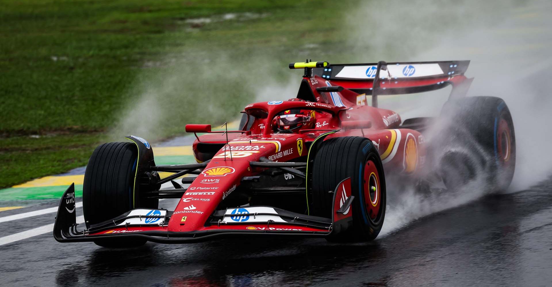 55 SAINZ Carlos (spa), Scuderia Ferrari SF-24, action during the Formula 1 Grande Premio de Sao Paulo 2024, 21th round of the 2024 Formula One World Championship from November 1 to 3, 2024 on the Interlagos Circuit, in Sao Paulo, Brazil - Photo Florent Gooden / DPPI