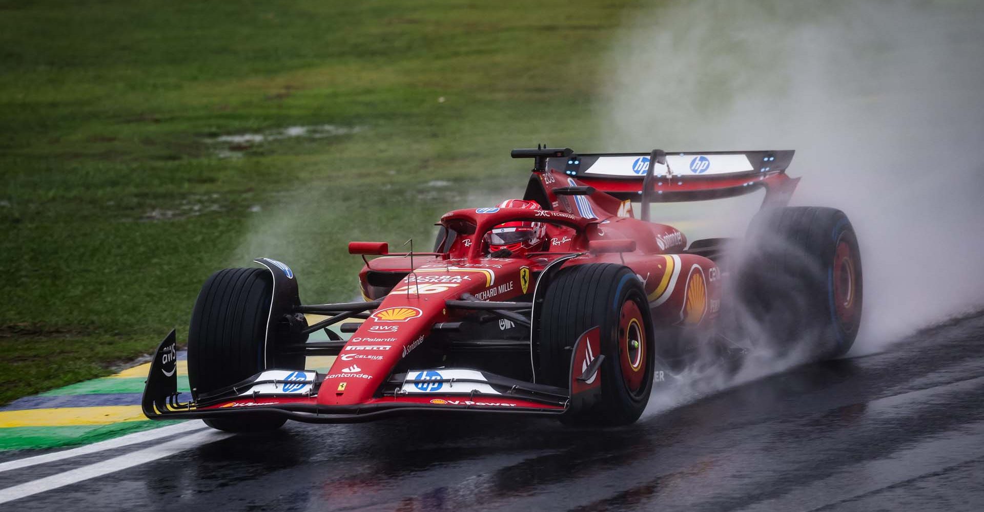 16 LECLERC Charles (mco), Scuderia Ferrari SF-24, action during the Formula 1 Grande Premio de Sao Paulo 2024, 21th round of the 2024 Formula One World Championship from November 1 to 3, 2024 on the Interlagos Circuit, in Sao Paulo, Brazil - Photo Florent Gooden / DPPI