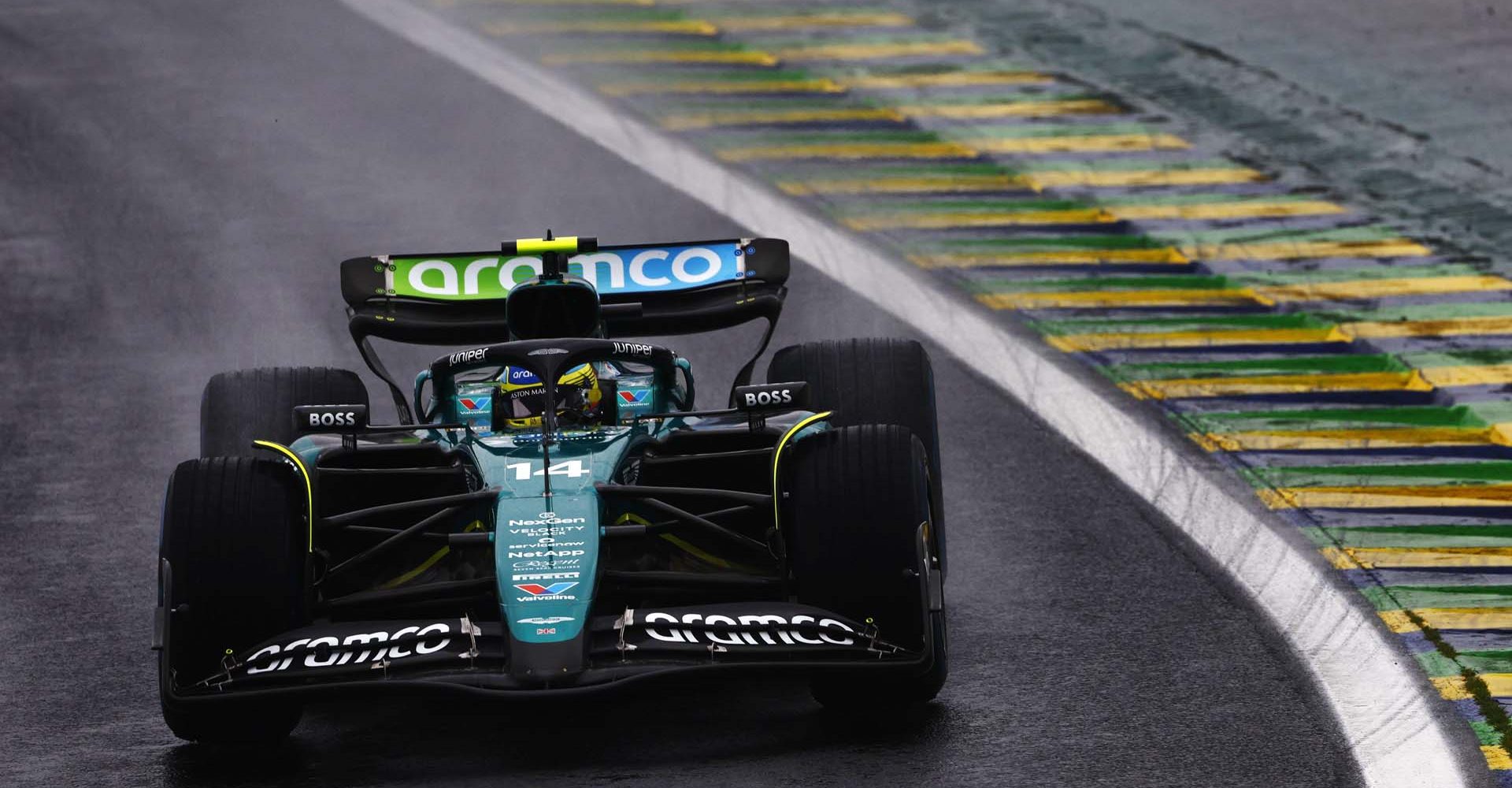 Fernando Alonso, Aston Martin AMR24 during the Brazilian GP at Autódromo José Carlos Pace