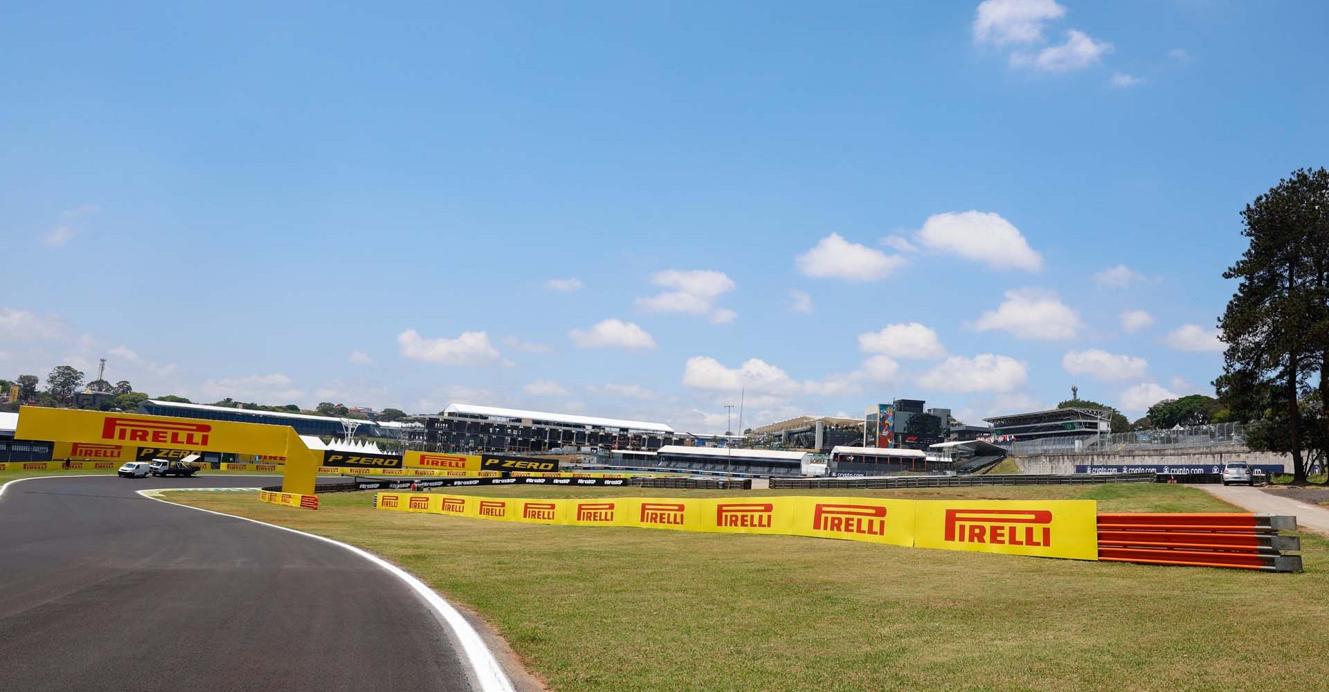 Circuit detail and Pirelli trackside branding during the Brazilian GP at Autódromo José Carlos Pace