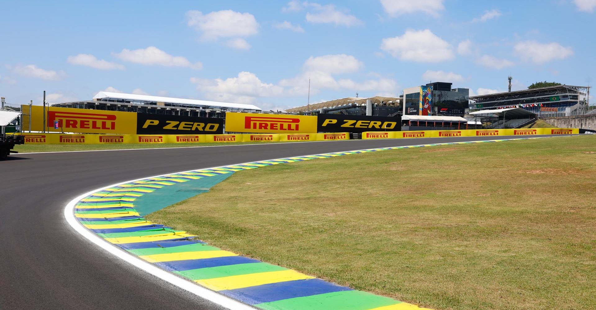 Circuit detail and Pirelli trackside branding during the Brazilian GP at Autódromo José Carlos Pace