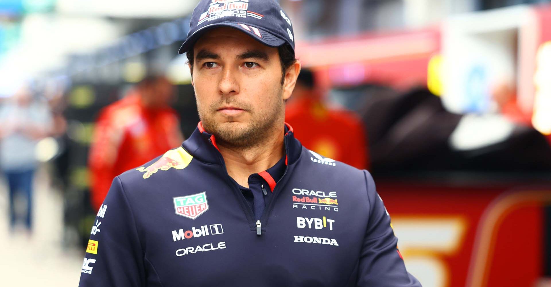 SAO PAULO, BRAZIL - OCTOBER 31: Sergio Perez of Mexico and Oracle Red Bull Racing walks in the Paddock during previews ahead of the F1 Grand Prix of Brazil at Autodromo Jose Carlos Pace on October 31, 2024 in Sao Paulo, Brazil. (Photo by Mark Thompson/Getty Images) // Getty Images / Red Bull Content Pool // SI202410310373 // Usage for editorial use only //