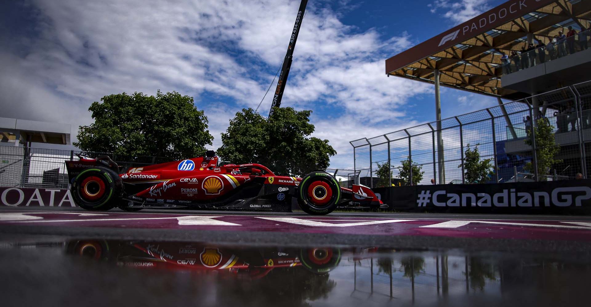 16 LECLERC Charles (mco), Scuderia Ferrari SF-24, action during the Formula 1 AWS Grand Prix du Canada 2024, 9th round of the 2024 Formula One World Championship from June 07 to 09, 2024 on the Circuit Gilles Villeneuve, in Montréal, Canada - Photo Eric Alonso / DPPI