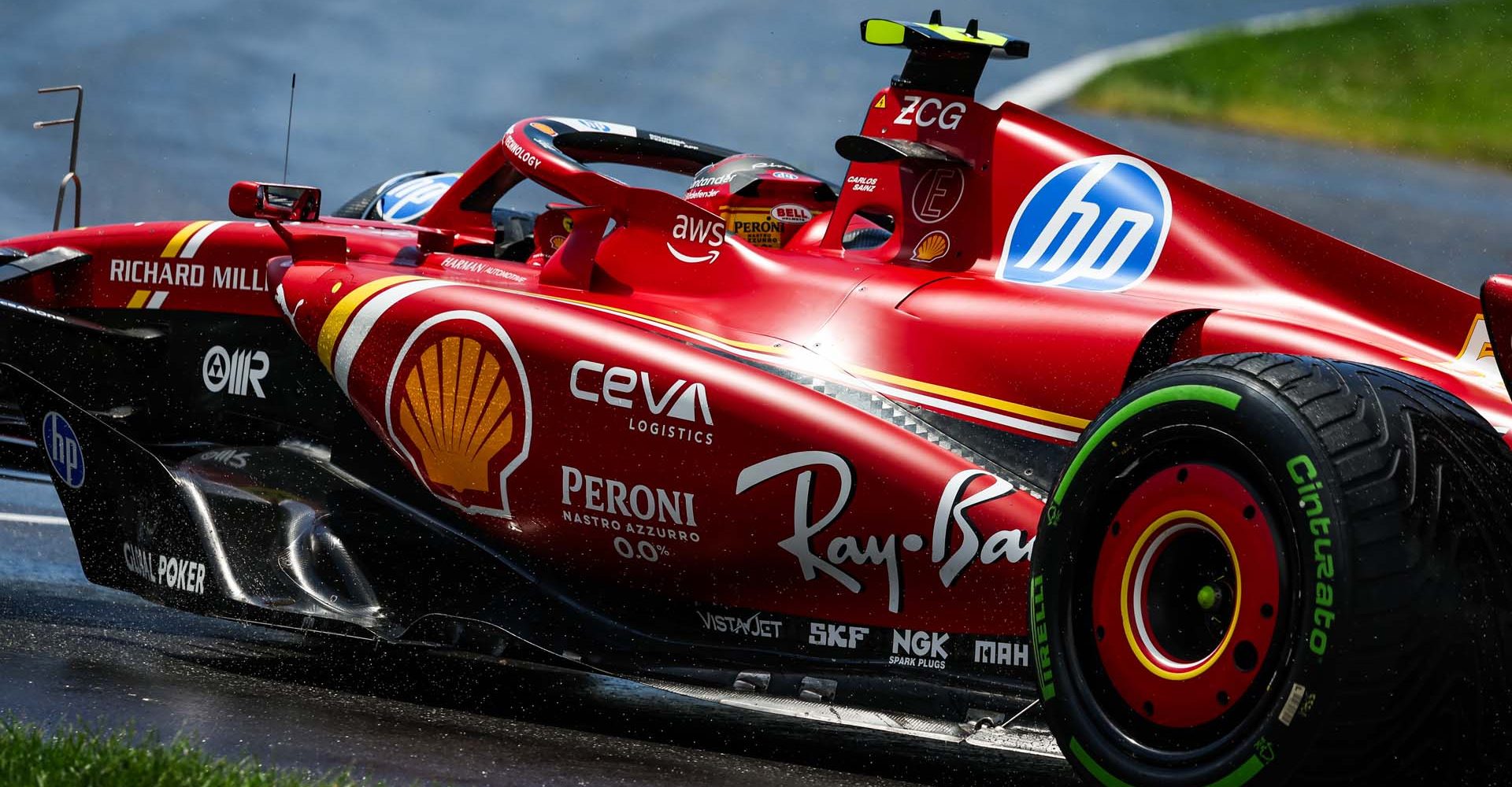 55 SAINZ Carlos (spa), Scuderia Ferrari SF-24, action during the Formula 1 AWS Grand Prix du Canada 2024, 9th round of the 2024 Formula One World Championship from June 07 to 09, 2024 on the Circuit Gilles Villeneuve, in Montréal, Canada - Photo Florent Gooden / DPPI