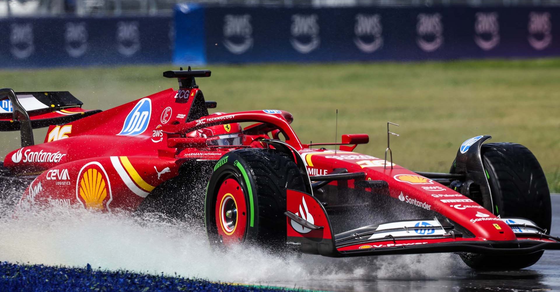 16 LECLERC Charles (mco), Scuderia Ferrari SF-24, action during the Formula 1 AWS Grand Prix du Canada 2024, 9th round of the 2024 Formula One World Championship from June 07 to 09, 2024 on the Circuit Gilles Villeneuve, in Montréal, Canada - Photo Florent Gooden / DPPI