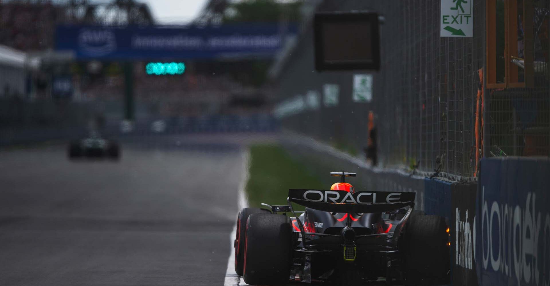 MONTREAL, QUEBEC - JUNE 08: Max Verstappen of the Netherlands driving the (1) Oracle Red Bull Racing RB20 hits the Wall of Champions during final practice ahead of the F1 Grand Prix of Canada at Circuit Gilles Villeneuve on June 08, 2024 in Montreal, Quebec. (Photo by Rudy Carezzevoli/Getty Images) // Getty Images / Red Bull Content Pool // SI202406080637 // Usage for editorial use only //