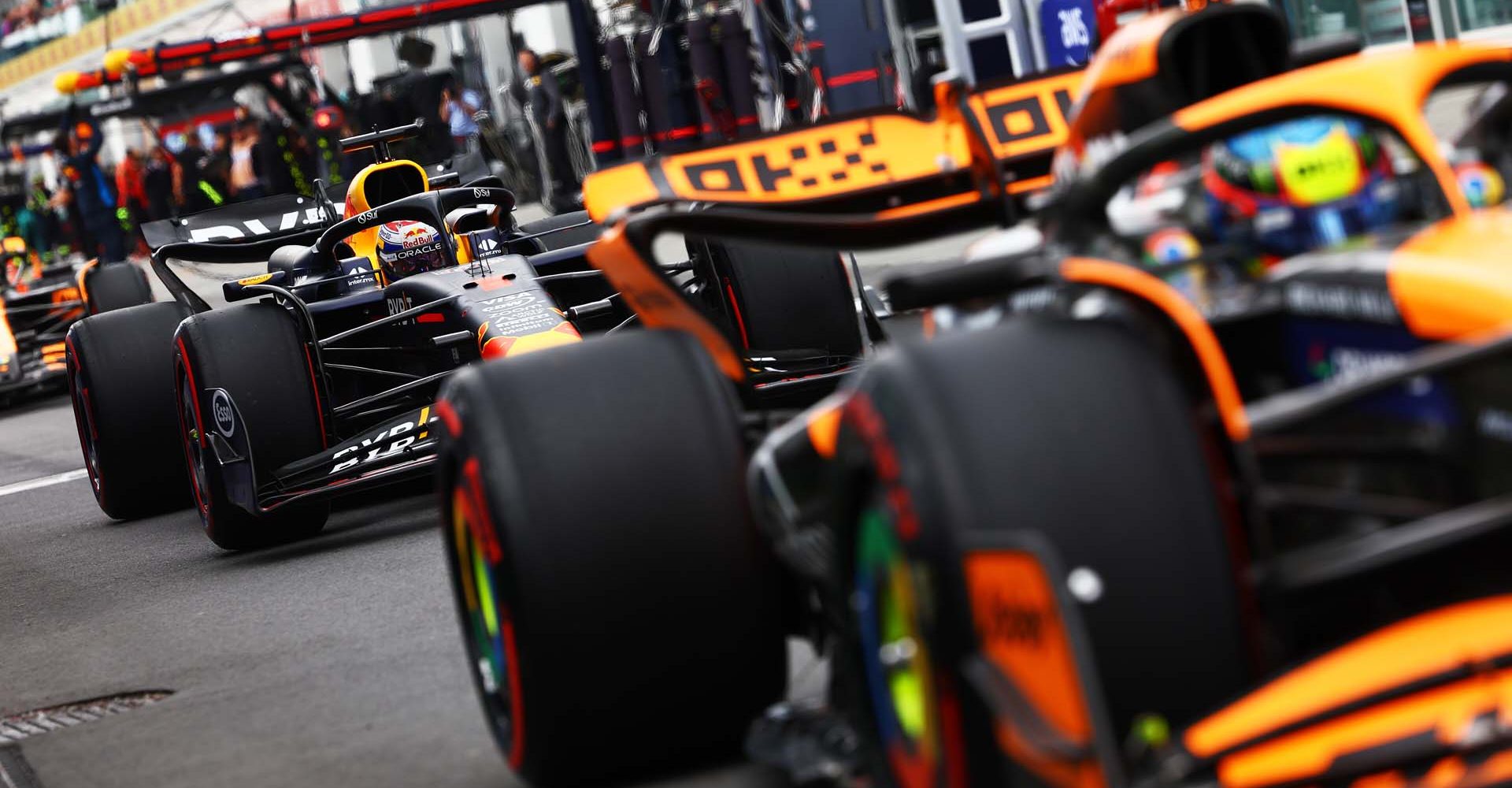 MONTREAL, QUEBEC - JUNE 08: Max Verstappen of the Netherlands driving the (1) Oracle Red Bull Racing RB20 lines up in the Pitlane during qualifying ahead of the F1 Grand Prix of Canada at Circuit Gilles Villeneuve on June 08, 2024 in Montreal, Quebec. (Photo by Mark Thompson/Getty Images) // Getty Images / Red Bull Content Pool // SI202406080800 // Usage for editorial use only //