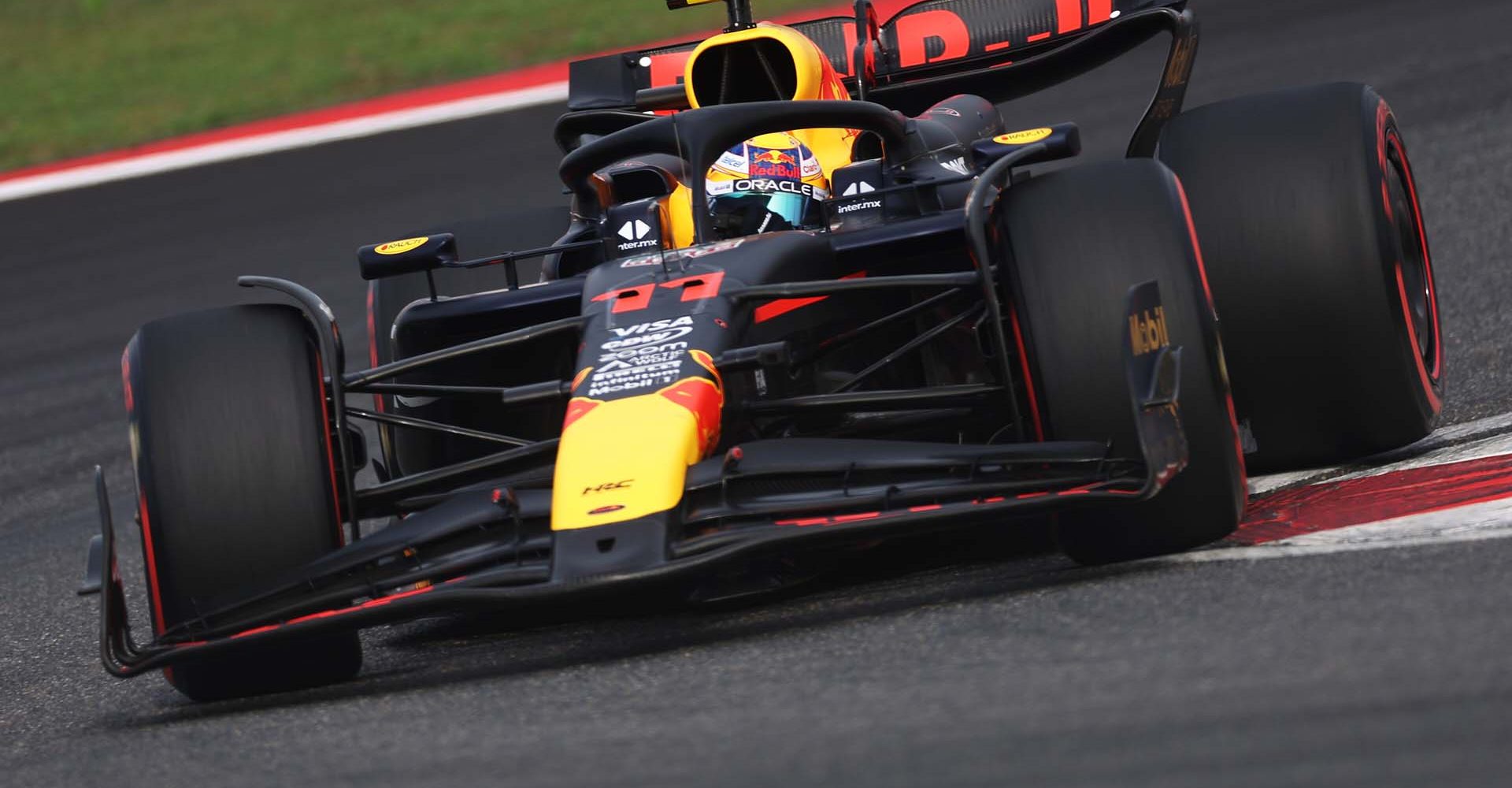 SHANGHAI, CHINA - APRIL 20: Sergio Perez of Mexico driving the (11) Oracle Red Bull Racing RB20 on track during qualifying ahead of the F1 Grand Prix of China at Shanghai International Circuit on April 20, 2024 in Shanghai, China. (Photo by Lars Baron/Getty Images) // Getty Images / Red Bull Content Pool // SI202404200256 // Usage for editorial use only //