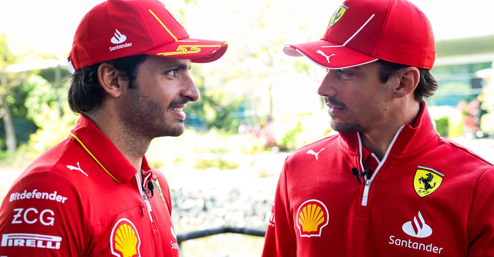 SAINZ Carlos (spa), Scuderia Ferrari SF-24, LECLERC Charles (mco), Scuderia Ferrari SF-24, portrait, during the Formula 1 MSC Cruises Japanese Grand Prix 2024, 4th round of the 2024 Formula One World Championship from April 5 to 7, 2024 on the Suzuka International Racing Course, in Suzuka, Japan - Photo DPPI