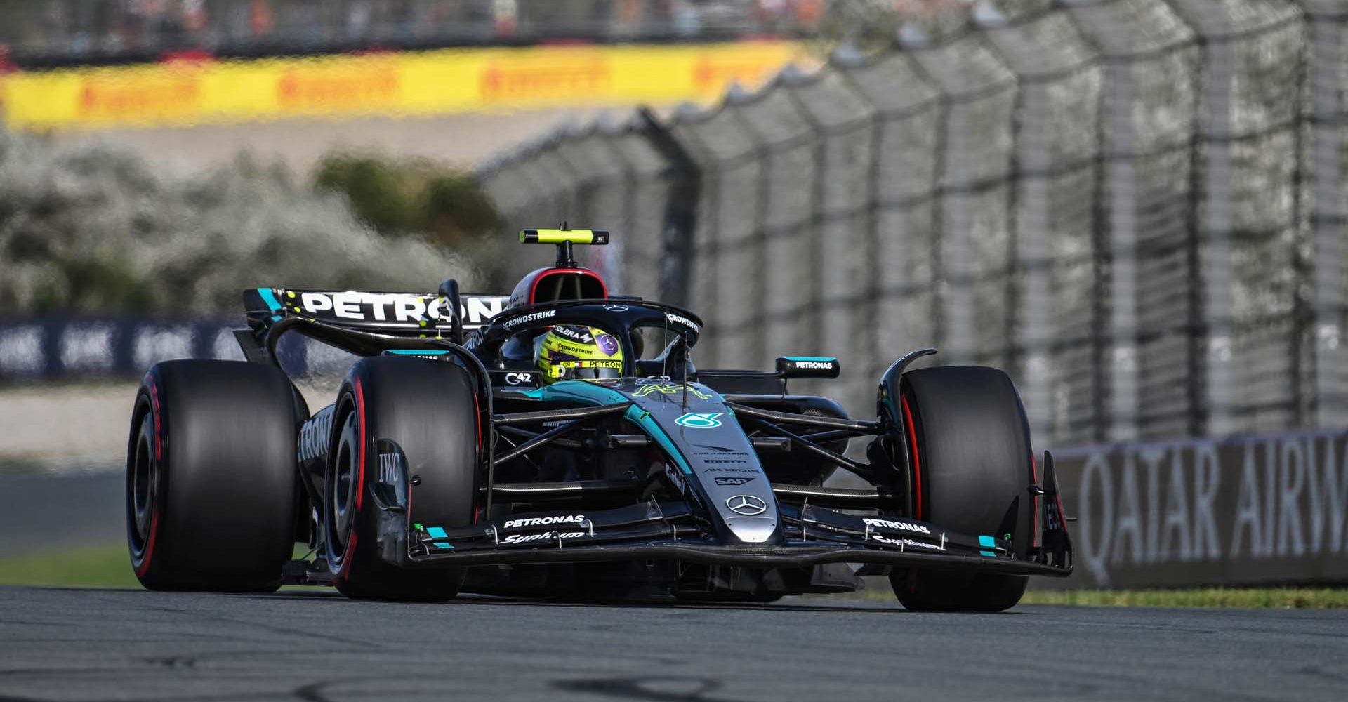 CIRCUIT ZANDVOORT, NETHERLANDS - AUGUST 23: Sir Lewis Hamilton, Mercedes F1 W15 during the Dutch GP at Circuit Zandvoort on Friday August 23, 2024 in North Holland, Netherlands. (Photo by Simon Galloway / LAT Images)