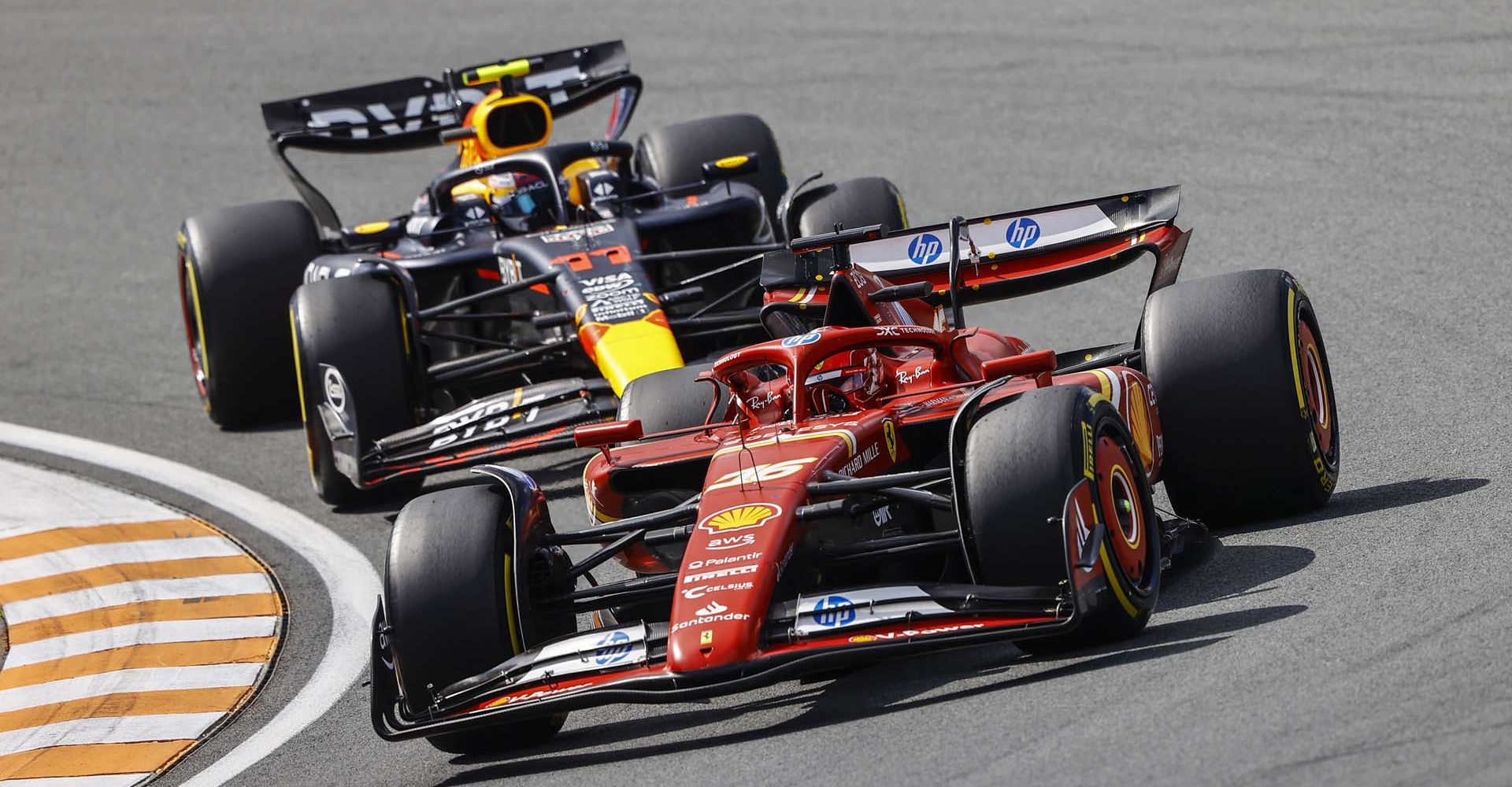 CIRCUIT ZANDVOORT, NETHERLANDS - AUGUST 25: Charles Leclerc, Ferrari SF-24 during the Dutch GP at Circuit Zandvoort on Sunday August 25, 2024 in North Holland, Netherlands. (Photo by Andy Hone / LAT Images)