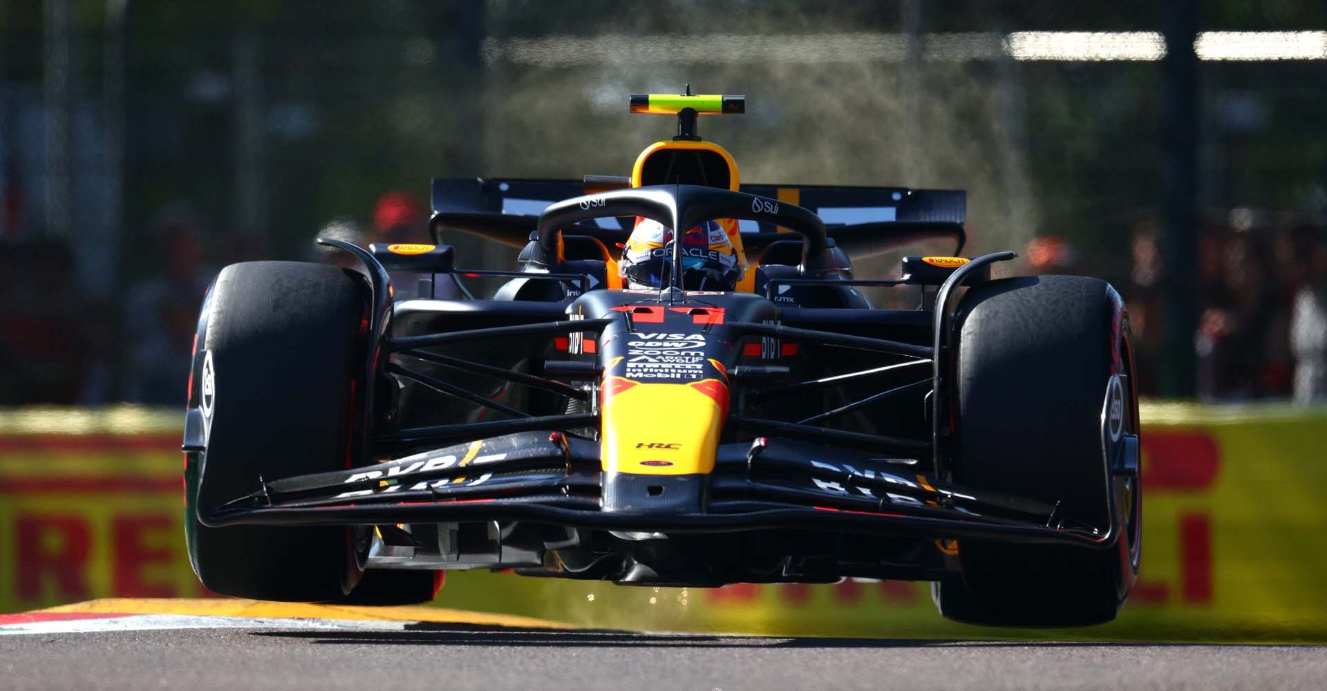 IMOLA, ITALY - MAY 18: Sergio Perez of Mexico driving the (11) Oracle Red Bull Racing RB20 on track during qualifying ahead of the F1 Grand Prix of Emilia-Romagna at Autodromo Enzo e Dino Ferrari Circuit on May 18, 2024 in Imola, Italy. (Photo by Clive Rose/Getty Images) // Getty Images / Red Bull Content Pool // SI202405180395 // Usage for editorial use only //