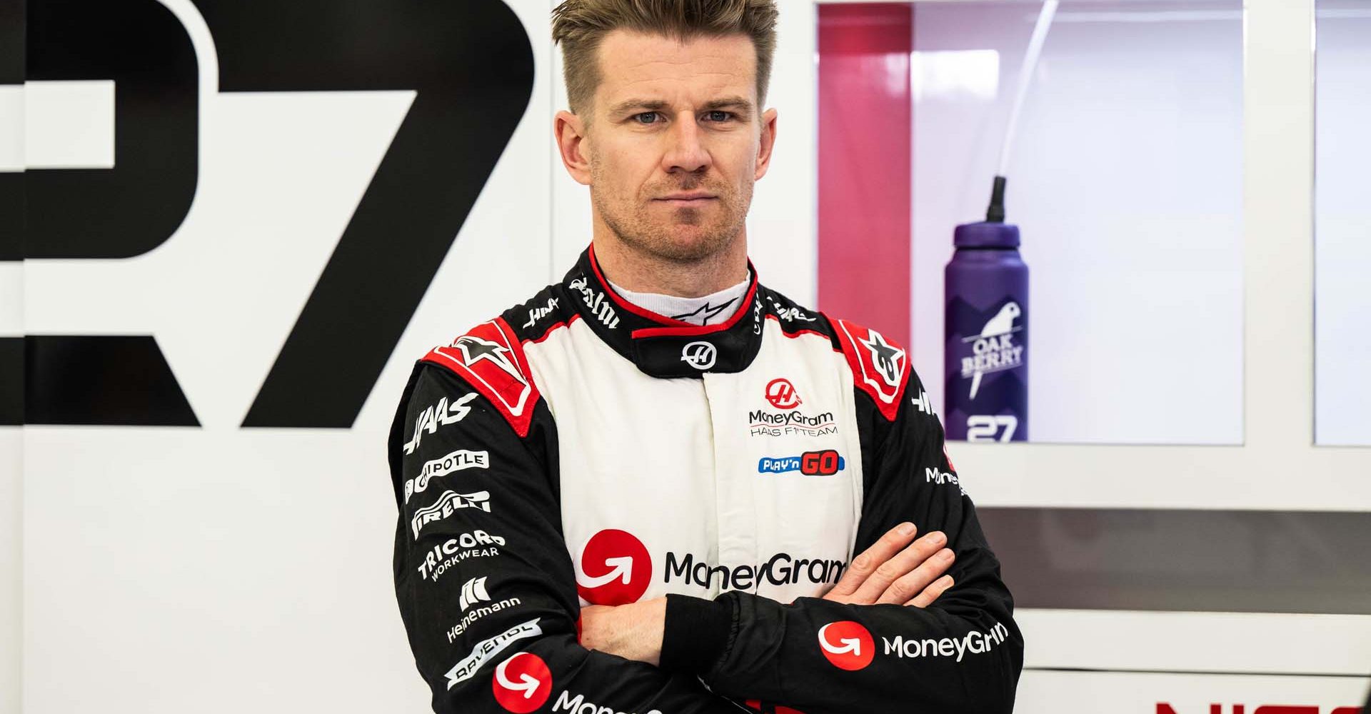 BAHRAIN INTERNATIONAL CIRCUIT, BAHRAIN - FEBRUARY 19: Nico Hulkenberg, Haas F1 Team during the Haas Film Day at Bahrain International Circuit on Monday February 19, 2024 in Sakhir, Bahrain. (Photo by Simon Galloway / LAT Images)