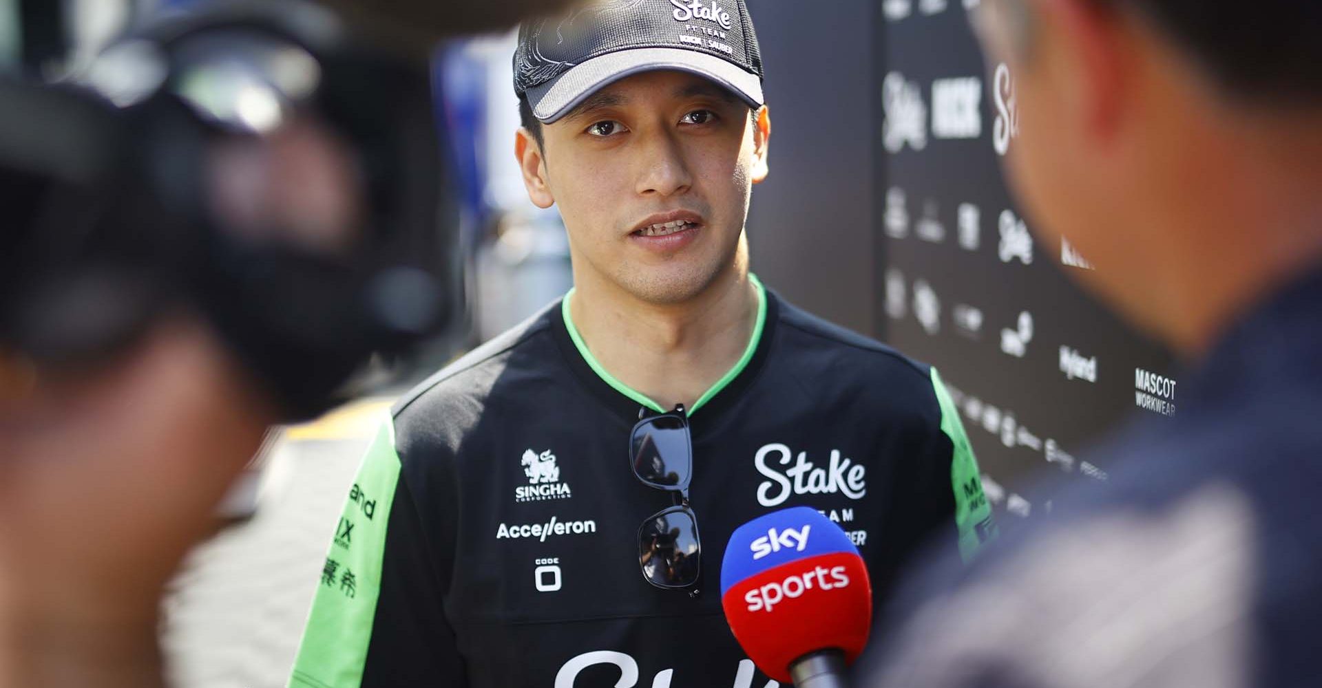 Zhou Guanyu, Stake F1 Team Kick Sauber, speaks to the media; 2024 Hungarian Grand Prix, Formula One World Championship