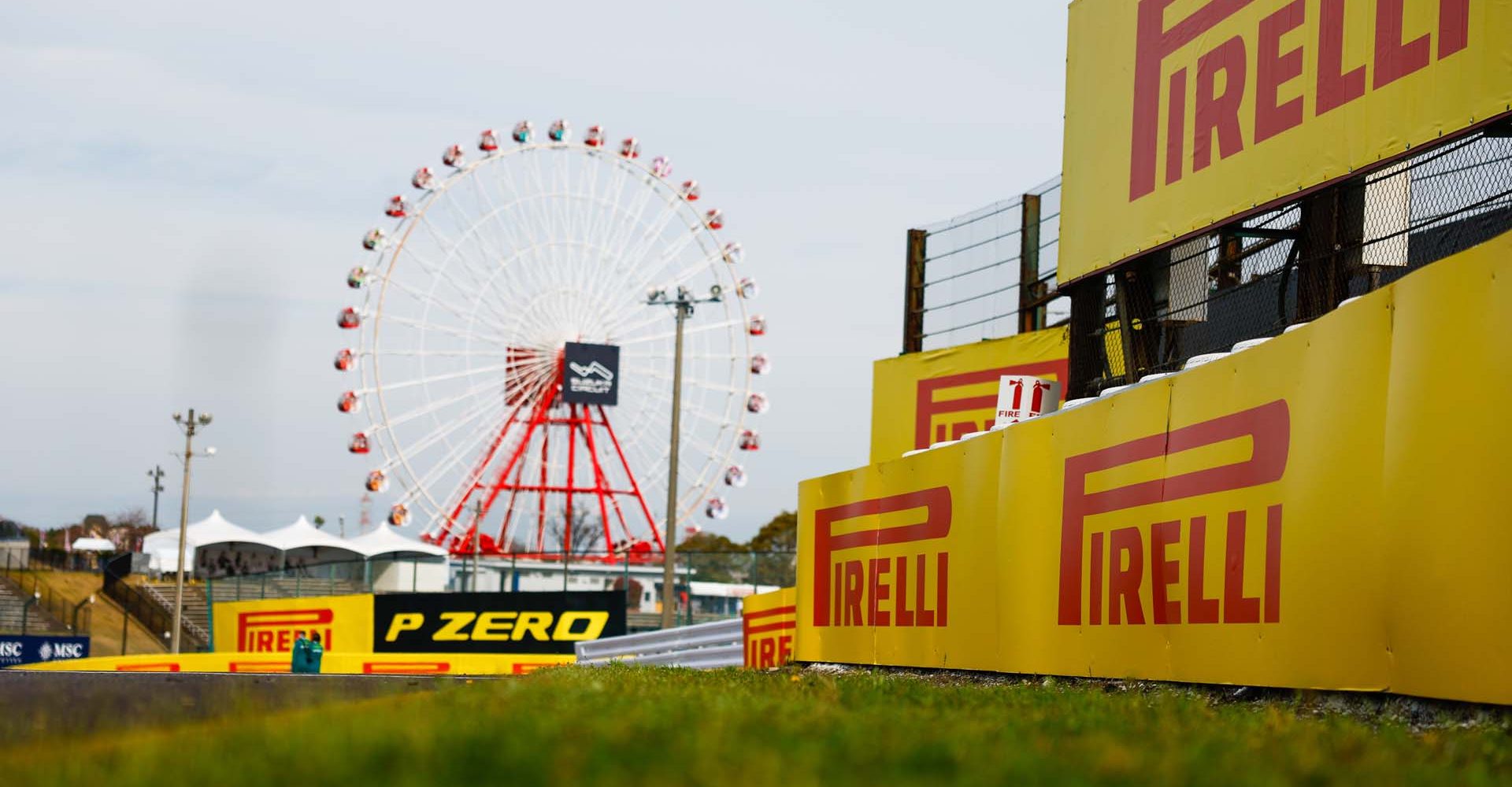 SUZUKA, JAPAN - APRIL 04: Circuit detail and Pirelli trackside branding during the Japanese GP at Suzuka on Thursday April 04, 2024 in Suzuka, Japan. (Photo by Zak Mauger / LAT Images)