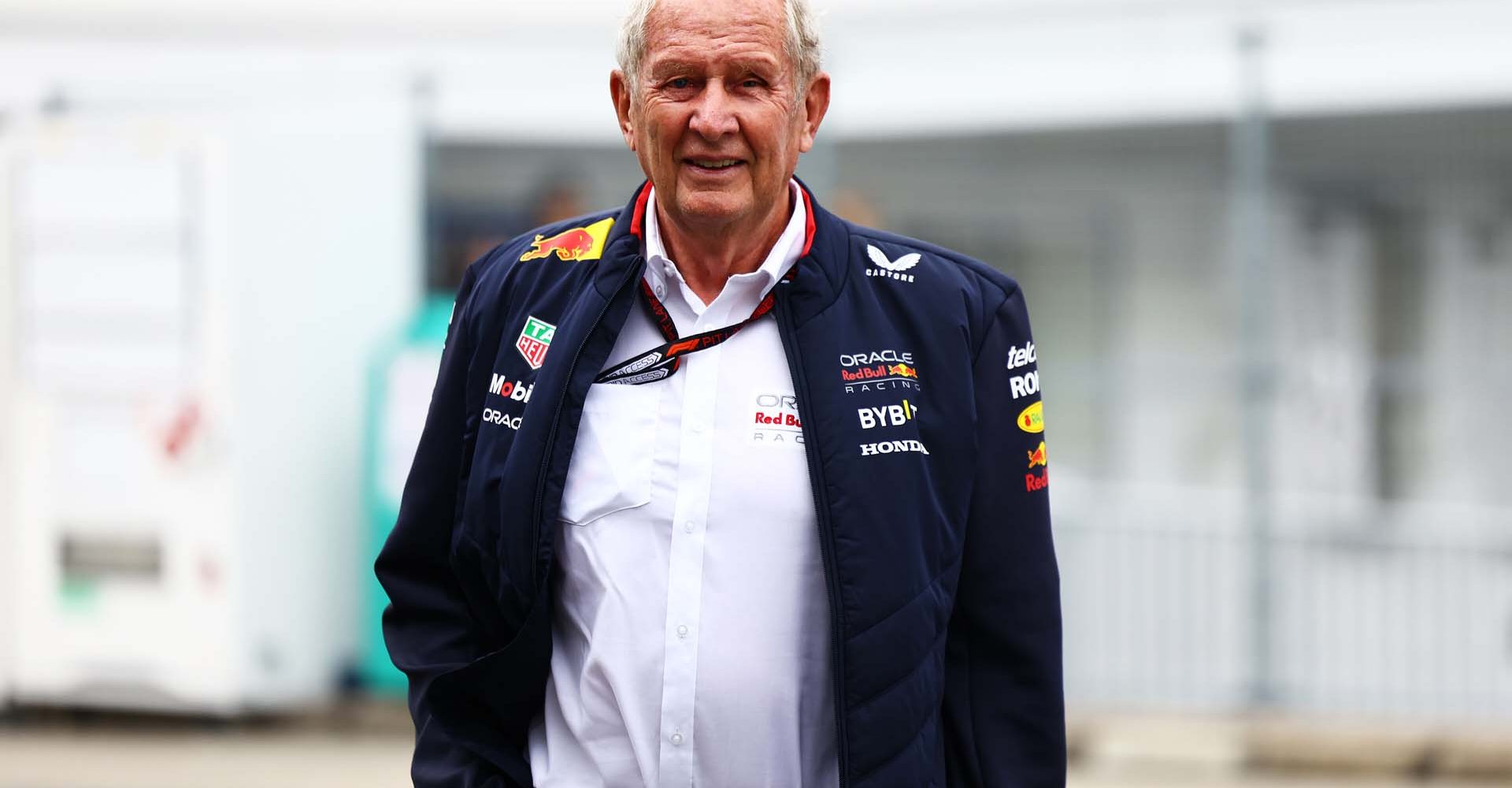 SUZUKA, JAPAN - APRIL 05: Oracle Red Bull Racing Team Consultant Dr Helmut Marko walks in the Paddock prior to practice ahead of the F1 Grand Prix of Japan at Suzuka International Racing Course on April 05, 2024 in Suzuka, Japan. (Photo by Mark Thompson/Getty Images) // Getty Images / Red Bull Content Pool // SI202404050041 // Usage for editorial use only //