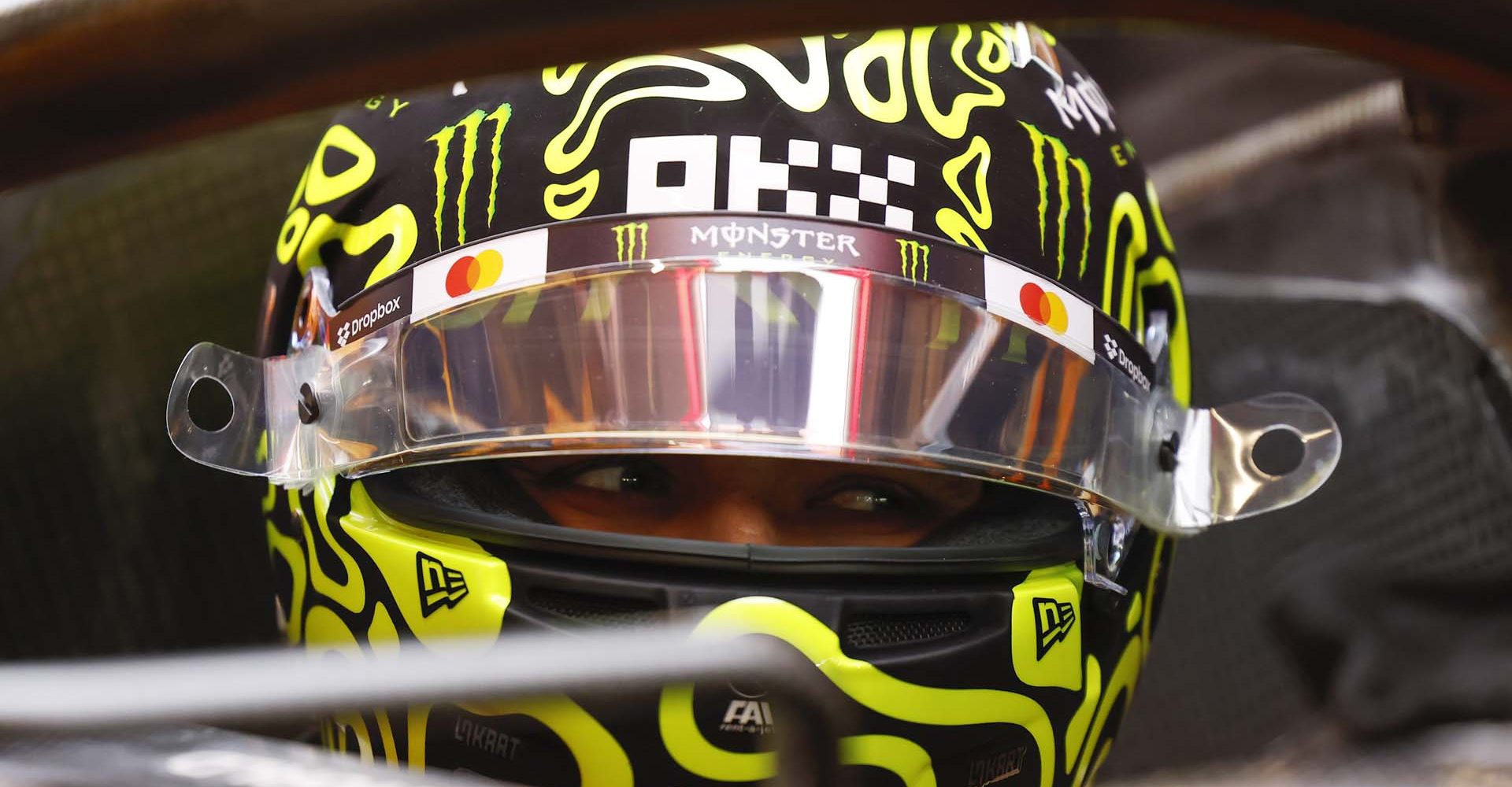 Lando Norris, McLaren F1 Team, in the cockpit