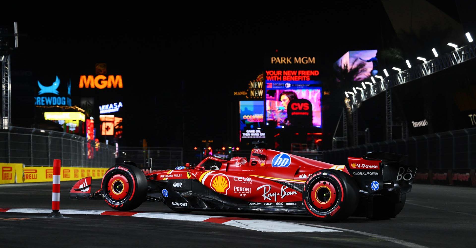 STREETS OF LAS VEGAS, UNITED STATES OF AMERICA - NOVEMBER 22: Charles Leclerc, Ferrari SF-24 during the Las Vegas GP at Streets of Las Vegas on Friday November 22, 2024, United States of America. (Photo by Simon Galloway / LAT Images)