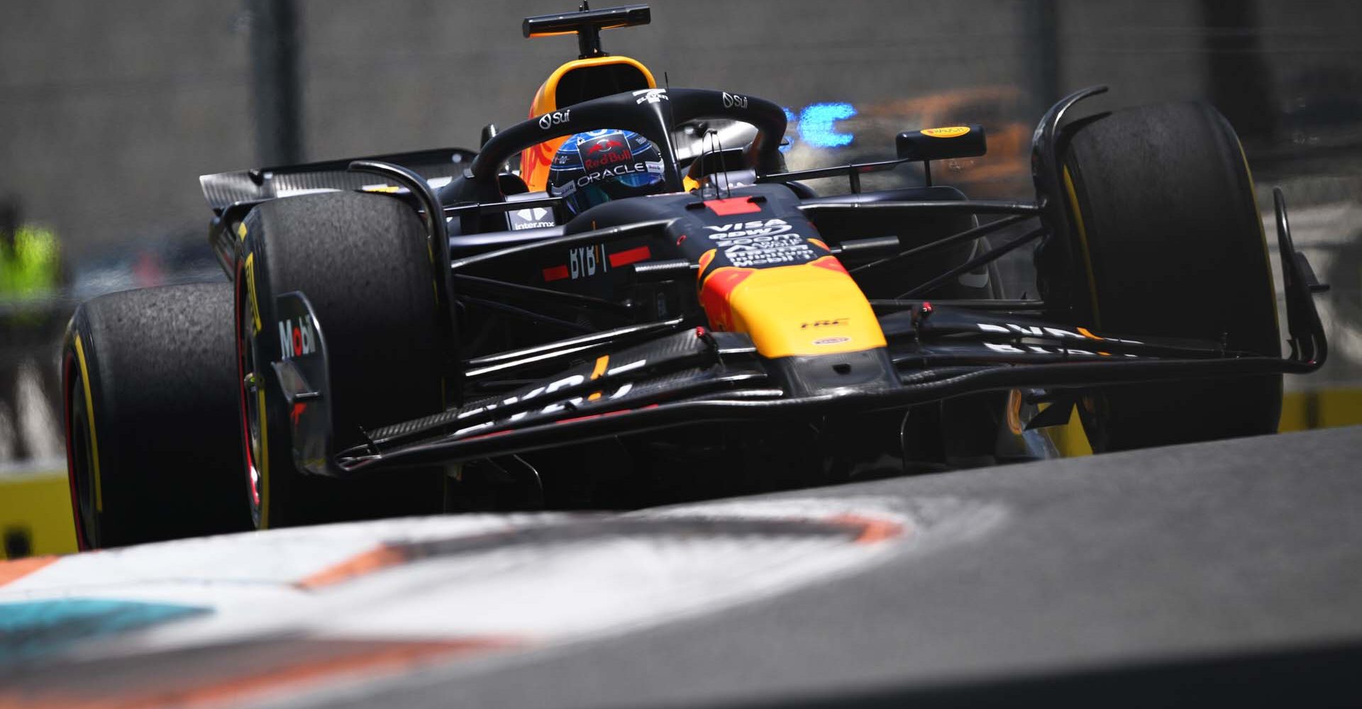 MIAMI, FLORIDA - MAY 03: Max Verstappen of the Netherlands driving the (1) Oracle Red Bull Racing RB20 on track during practice ahead of the F1 Grand Prix of Miami at Miami International Autodrome on May 03, 2024 in Miami, Florida. (Photo by Rudy Carezzevoli/Getty Images) // Getty Images / Red Bull Content Pool // SI202405030576 // Usage for editorial use only //