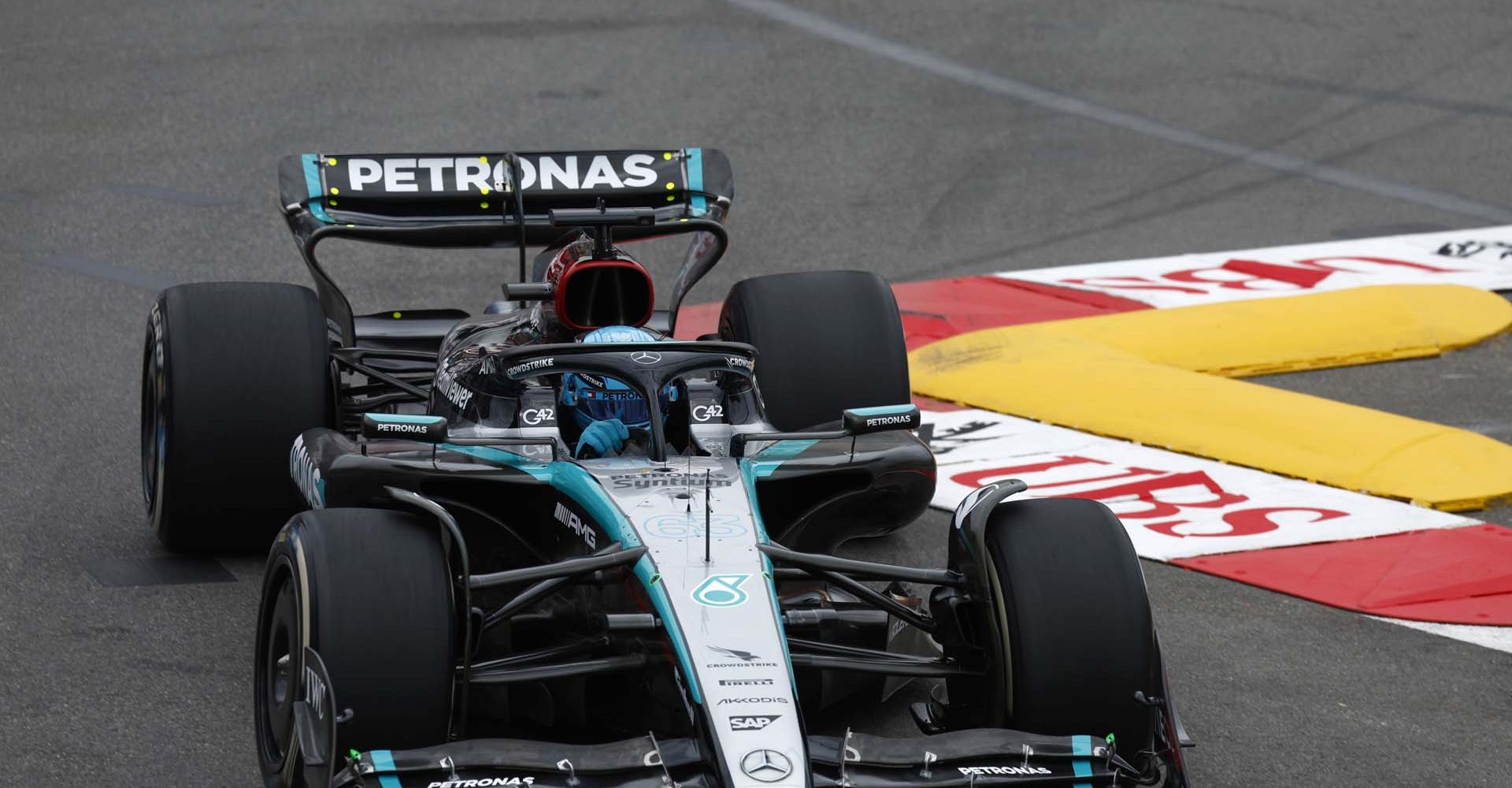 CIRCUIT DE MONACO, MONACO - MAY 24: George Russell, Mercedes F1 W15 during the Monaco GP at Circuit de Monaco on Friday May 24, 2024 in Monte Carlo, Monaco. (Photo by Sam Bloxham / LAT Images)