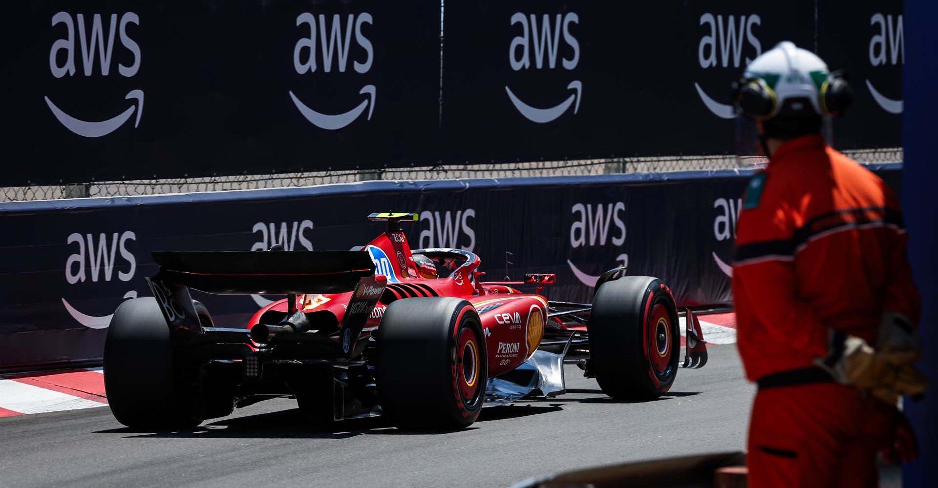 55 SAINZ Carlos (spa), Scuderia Ferrari SF-24, action during the Formula 1 Grand Prix de Monaco 2024, 8th round of the 2024 Formula One World Championship from May 23 to 26, 2024 on the Circuit de Monaco, in Monaco - Photo Florent Gooden / DPPI