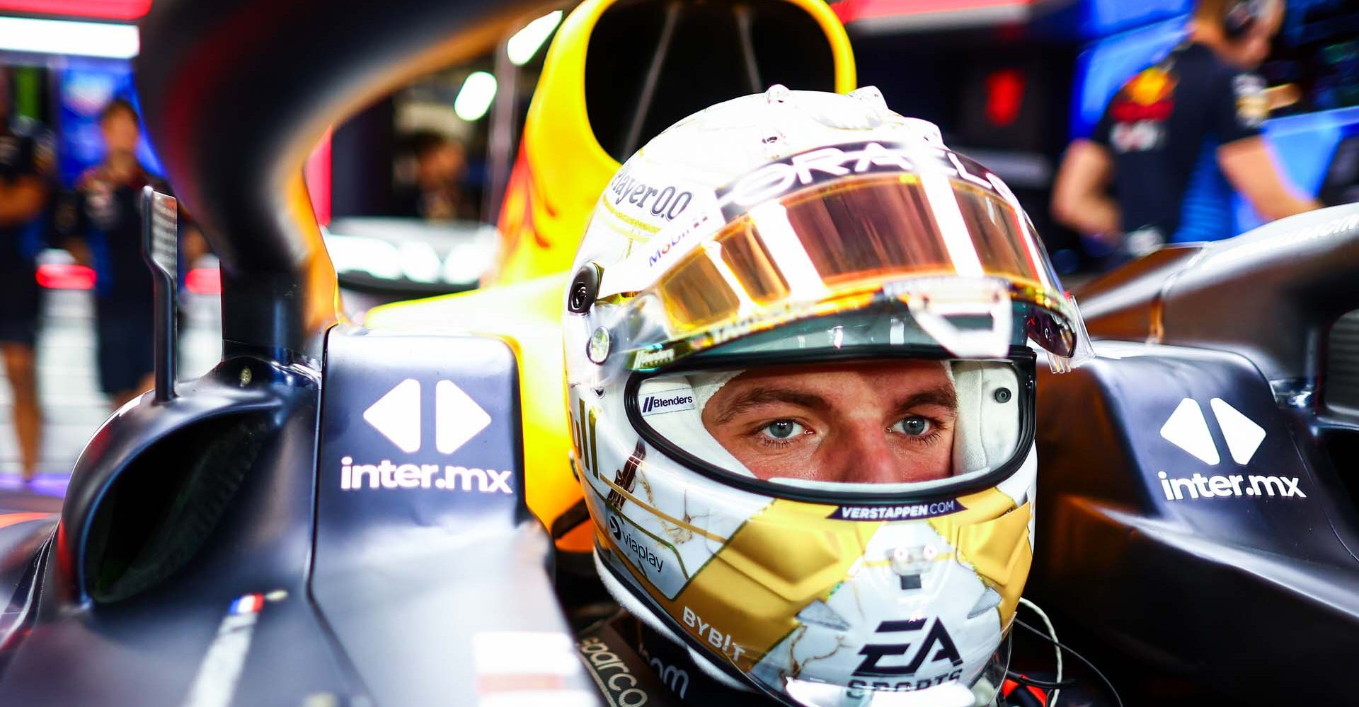 LUSAIL CITY, QATAR - NOVEMBER 29: Max Verstappen of the Netherlands and Oracle Red Bull Racing prepares to drive in the garage prior to practice ahead of the F1 Grand Prix of Qatar at Lusail International Circuit on November 29, 2024 in Lusail City, Qatar. (Photo by Mark Thompson/Getty Images) // Getty Images / Red Bull Content Pool // SI202411291209 // Usage for editorial use only //