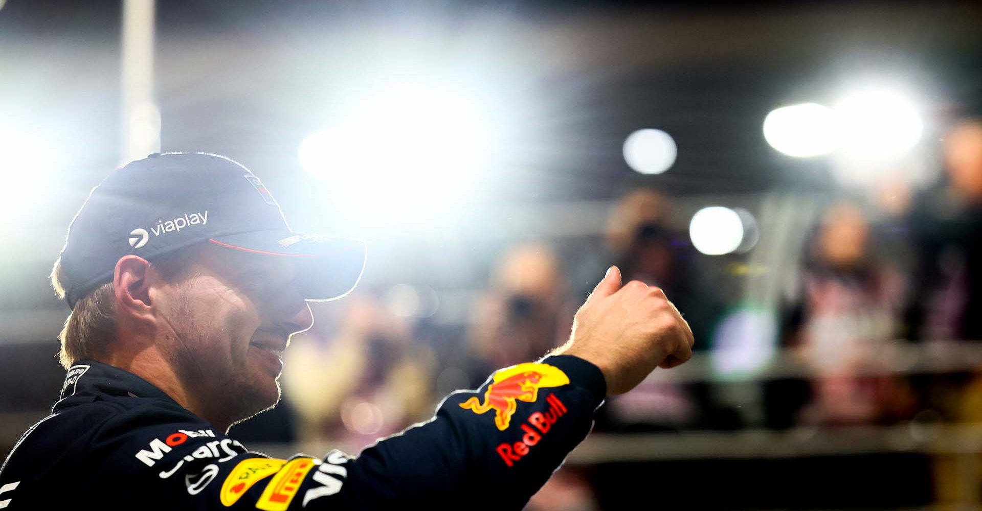 LUSAIL CITY, QATAR - NOVEMBER 30: Pole position qualifier Max Verstappen of the Netherlands and Oracle Red Bull Racing celebrates in parc ferme during qualifying ahead of the F1 Grand Prix of Qatar at Lusail International Circuit on November 30, 2024 in Lusail City, Qatar. (Photo by Mark Thompson/Getty Images) // Getty Images / Red Bull Content Pool // SI202411300408 // Usage for editorial use only //