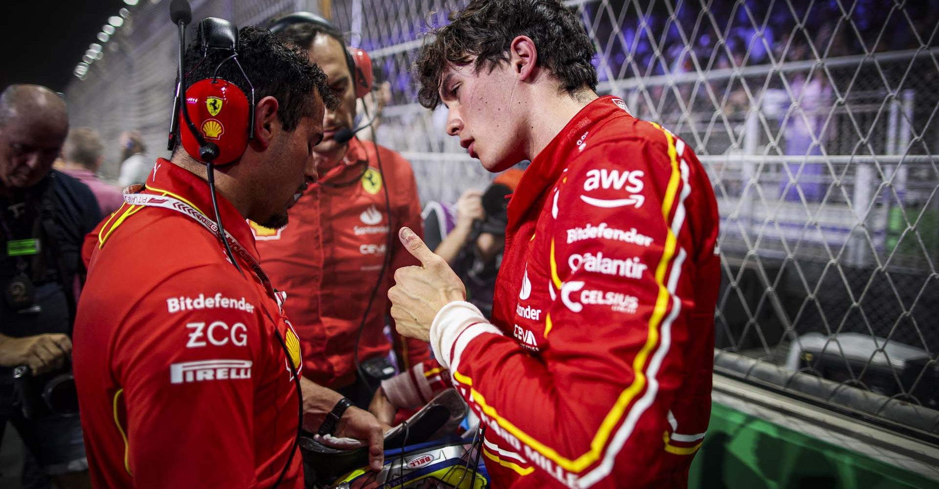 BEARMAN Oliver (gbr), Scuderia Ferrari SF-24, portrait, starting grid during the Formula 1 STC Saudi Arabian Grand Prix 2024, 2nd round of the 2024 Formula One World Championship from March 7 to 9, 2024 on the Jeddah Corniche Circuit, in Jeddah, Saudi Arabia - Photo Xavi Bonilla / DPPI