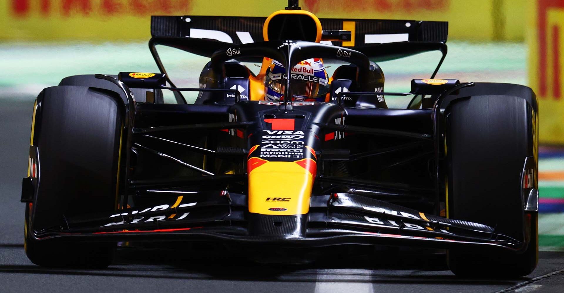 JEDDAH, SAUDI ARABIA - MARCH 09: Max Verstappen of the Netherlands driving the (1) Oracle Red Bull Racing RB20 on track during the F1 Grand Prix of Saudi Arabia at Jeddah Corniche Circuit on March 09, 2024 in Jeddah, Saudi Arabia. (Photo by Clive Rose/Getty Images) // Getty Images / Red Bull Content Pool // SI202403090270 // Usage for editorial use only //