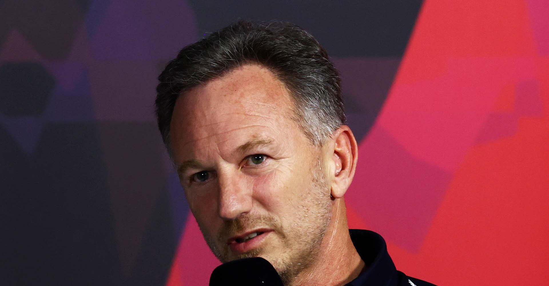 JEDDAH, SAUDI ARABIA - MARCH 07: Oracle Red Bull Racing Team Principal Christian Horner talks in the Team Principals Press Conference during practice ahead of the F1 Grand Prix of Saudi Arabia at Jeddah Corniche Circuit on March 07, 2024 in Jeddah, Saudi Arabia. (Photo by Bryn Lennon/Getty Images) // Getty Images / Red Bull Content Pool // SI202403070558 // Usage for editorial use only //