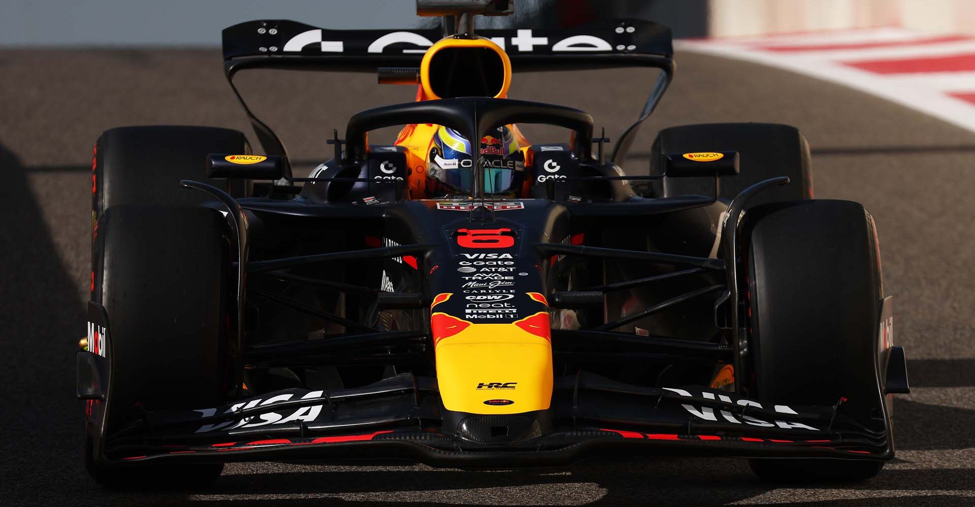 ABU DHABI, UNITED ARAB EMIRATES - DECEMBER 09: Isack Hadjar of France driving the (6) Oracle Red Bull Racing RB21 on track during F1 Testing at Yas Marina Circuit on December 09, 2025 in Abu Dhabi, United Arab Emirates. (Photo by Mark Thompson/Getty Images) // Getty Images // SI202512090084 // Usage for editorial use only //