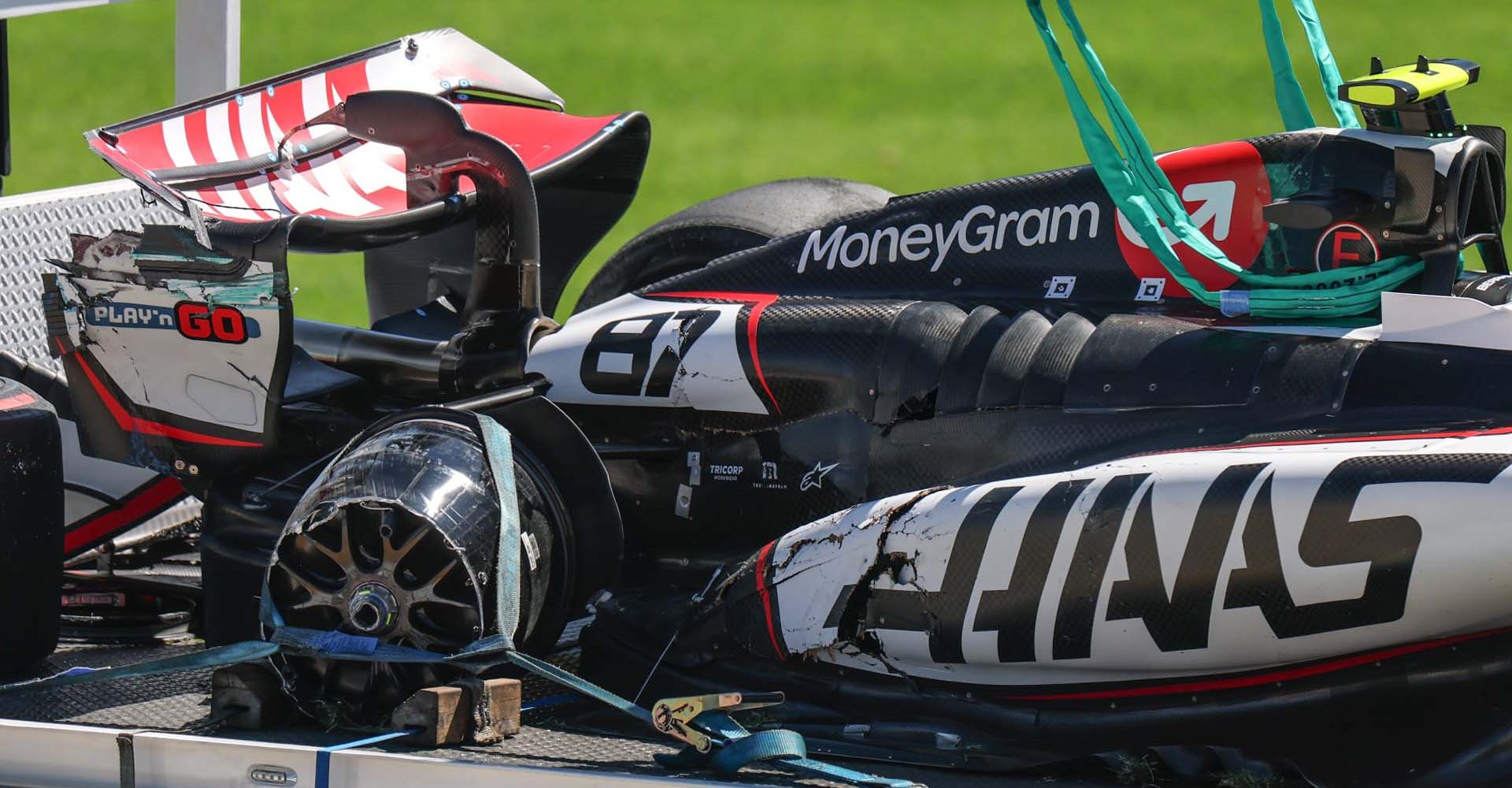 Oliver Bearman, Haas, crash