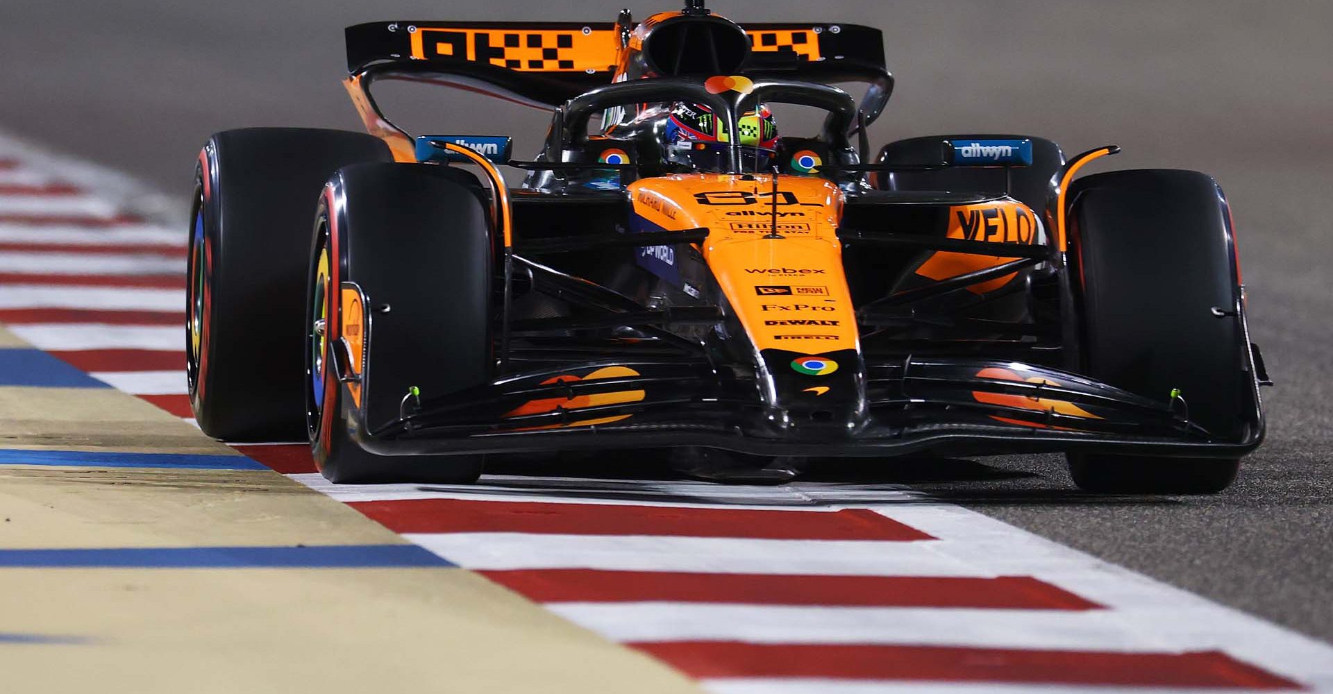 BAHRAIN, BAHRAIN - APRIL 12: Oscar Piastri of Australia driving the (81) McLaren MCL39 Mercedes on track during qualifying ahead of the F1 Grand Prix of Bahrain at Bahrain International Circuit on April 12, 2025 in Bahrain, Bahrain. (Photo by Clive Rose/Getty Images)