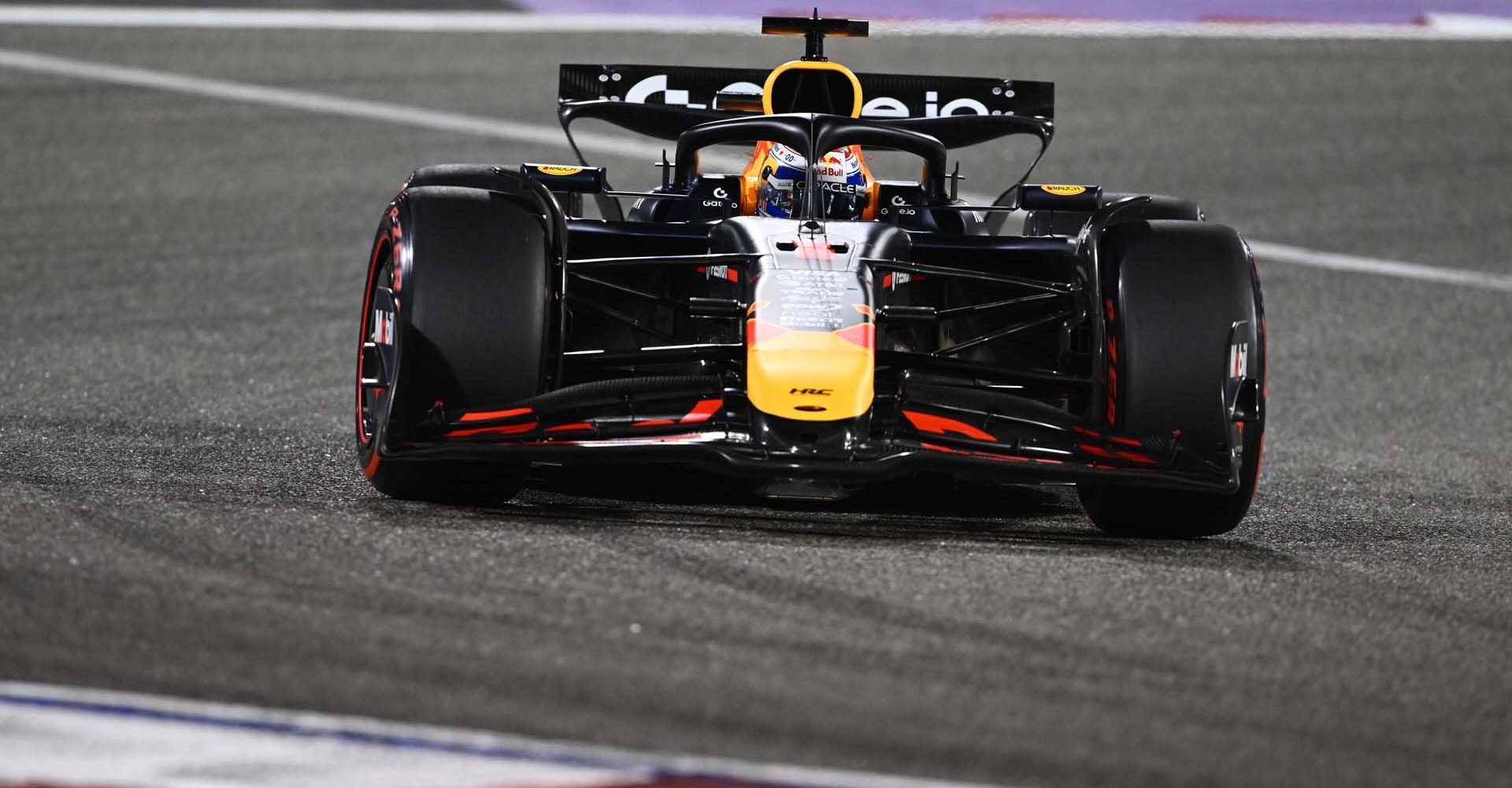 BAHRAIN, BAHRAIN - APRIL 12: Max Verstappen of the Netherlands driving the (1) Oracle Red Bull Racing RB21 on track during qualifying ahead of the F1 Grand Prix of Bahrain at Bahrain International Circuit on April 12, 2025 in Bahrain, Bahrain. (Photo by Rudy Carezzevoli/Getty Images) // Getty Images / Red Bull Content Pool // SI202504120271 // Usage for editorial use only //