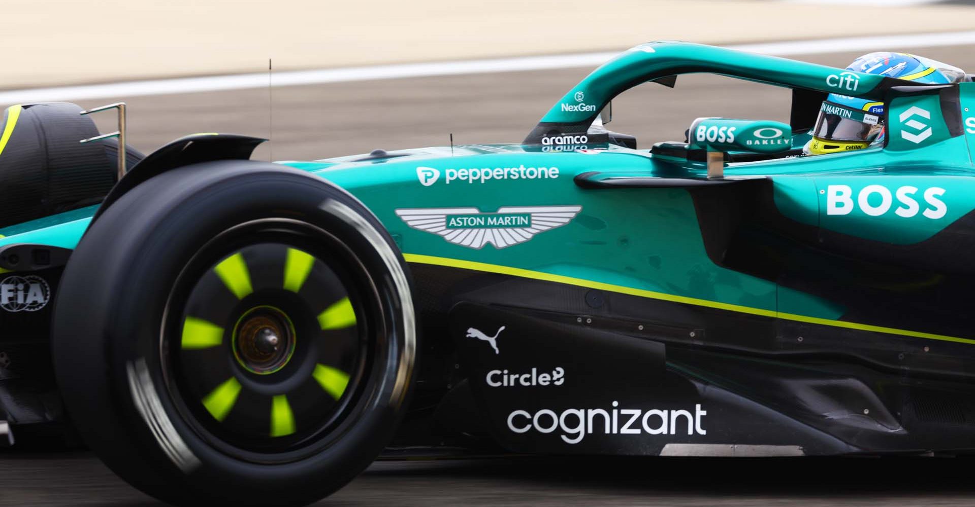 BAHRAIN, BAHRAIN - FEBRUARY 27: Fernando Alonso of Spain driving the (14) Aston Martin F1 Team AMR25 Mercedes during day two of F1 Testing at Bahrain International Circuit on February 27, 2025 in Bahrain, Bahrain. (Photo by Peter Fox/Getty Images)