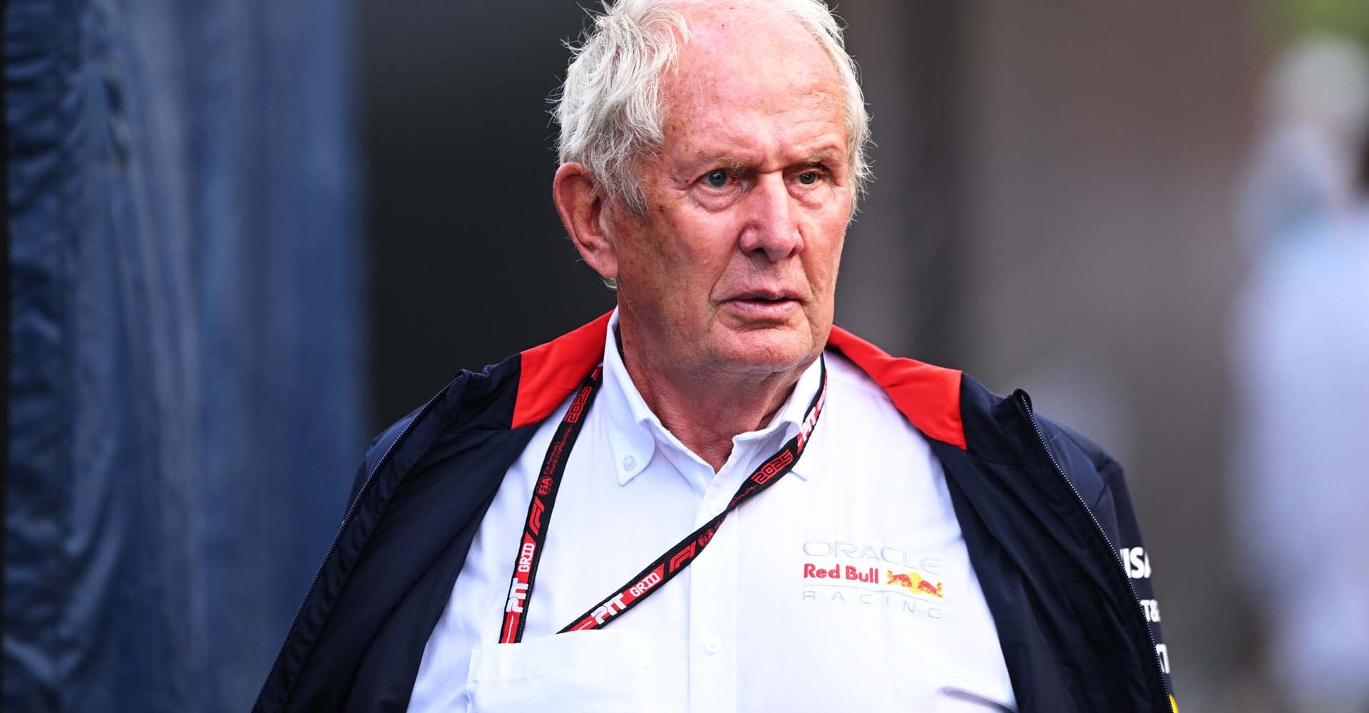 SPA, BELGIUM - JULY 26: Dr Helmut Marko, Team Consultant of Oracle Red Bull Racing  looks on during qualifying ahead of the F1 Grand Prix of Belgium at Circuit de Spa-Francorchamps on July 26, 2025 in Spa, Belgium. (Photo by Rudy Carezzevoli/Getty Images) // Getty Images / Red Bull Content Pool // SI202507261591 // Usage for editorial use only //