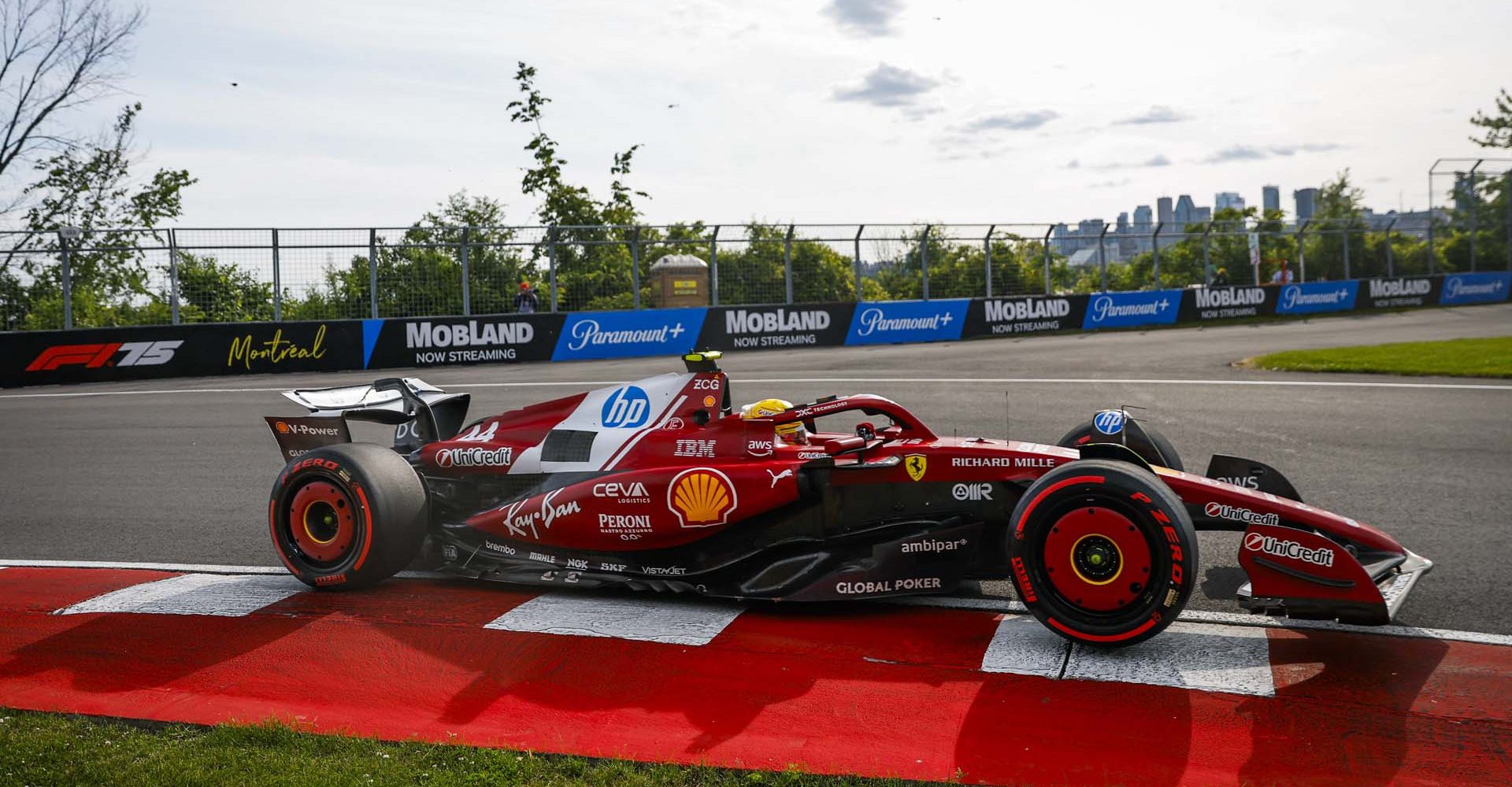 44 HAMILTON Lewis (gbr), Scuderia Ferrari SF-25, action during the Formula 1 Pirelli Grand Prix du Canada 2025, 10th round of the 2025 FIA Formula One World Championship from June 14 to 16, 2025 on the Circuit Gilles Villeneuve, in Montréal, Canada - Photo Xavi Bonilla / DPPI