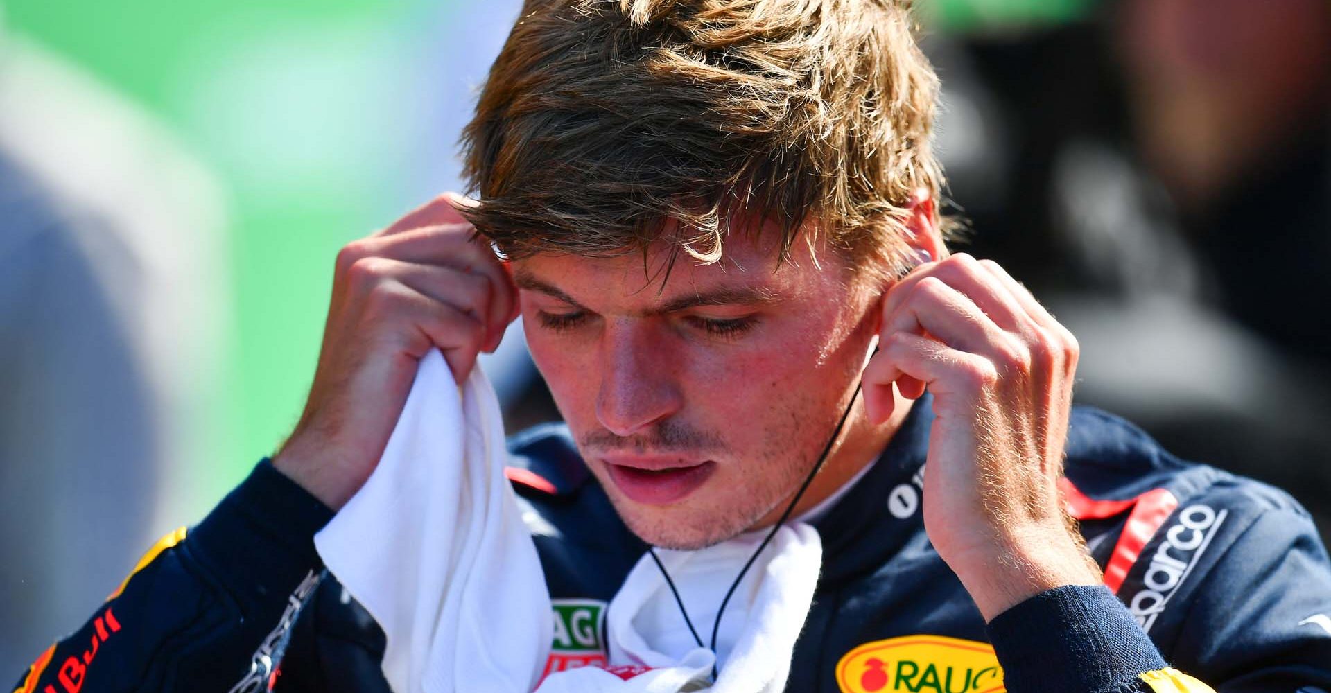 ZANDVOORT, NETHERLANDS - AUGUST 30: Third placed qualifier Max Verstappen of the Netherlands and Oracle Red Bull Racing in parc ferme during qualifying ahead of the F1 Grand Prix of Netherlands at Circuit Zandvoort on August 30, 2025 in Zandvoort, Netherlands. (Photo by James Sutton/Getty Images) // Getty Images / Red Bull Content Pool // SI202508300299 // Usage for editorial use only //