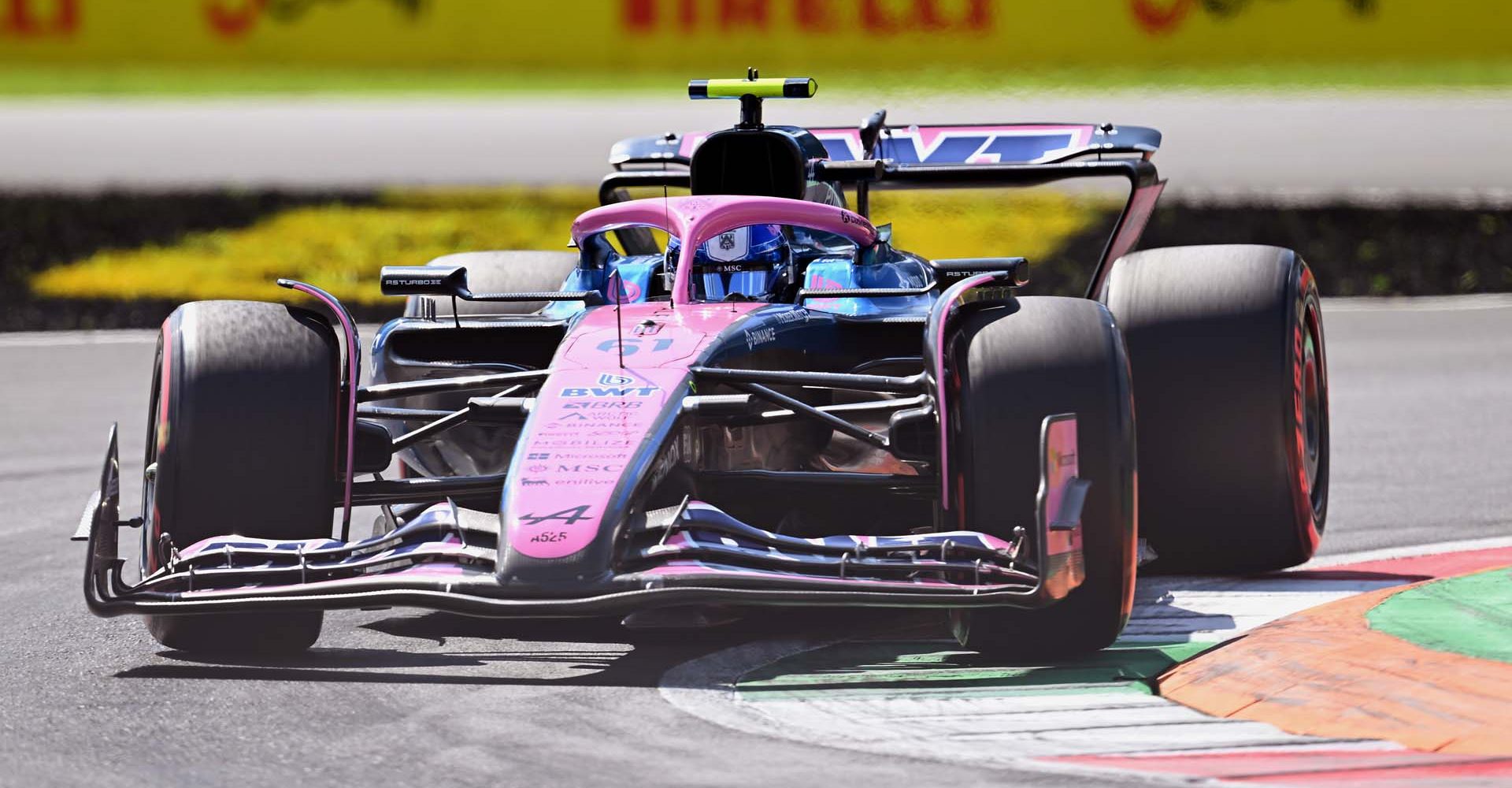 MONZA, ITALY - SEPTEMBER 05: Paul Aron of Estonia driving the (61) Alpine F1 A525 Renault on track during practice ahead of the F1 Grand Prix of Italy at Autodromo Nazionale Monza on September 05, 2025 in Monza, Italy. (Photo by Simon Galloway/LAT Images)