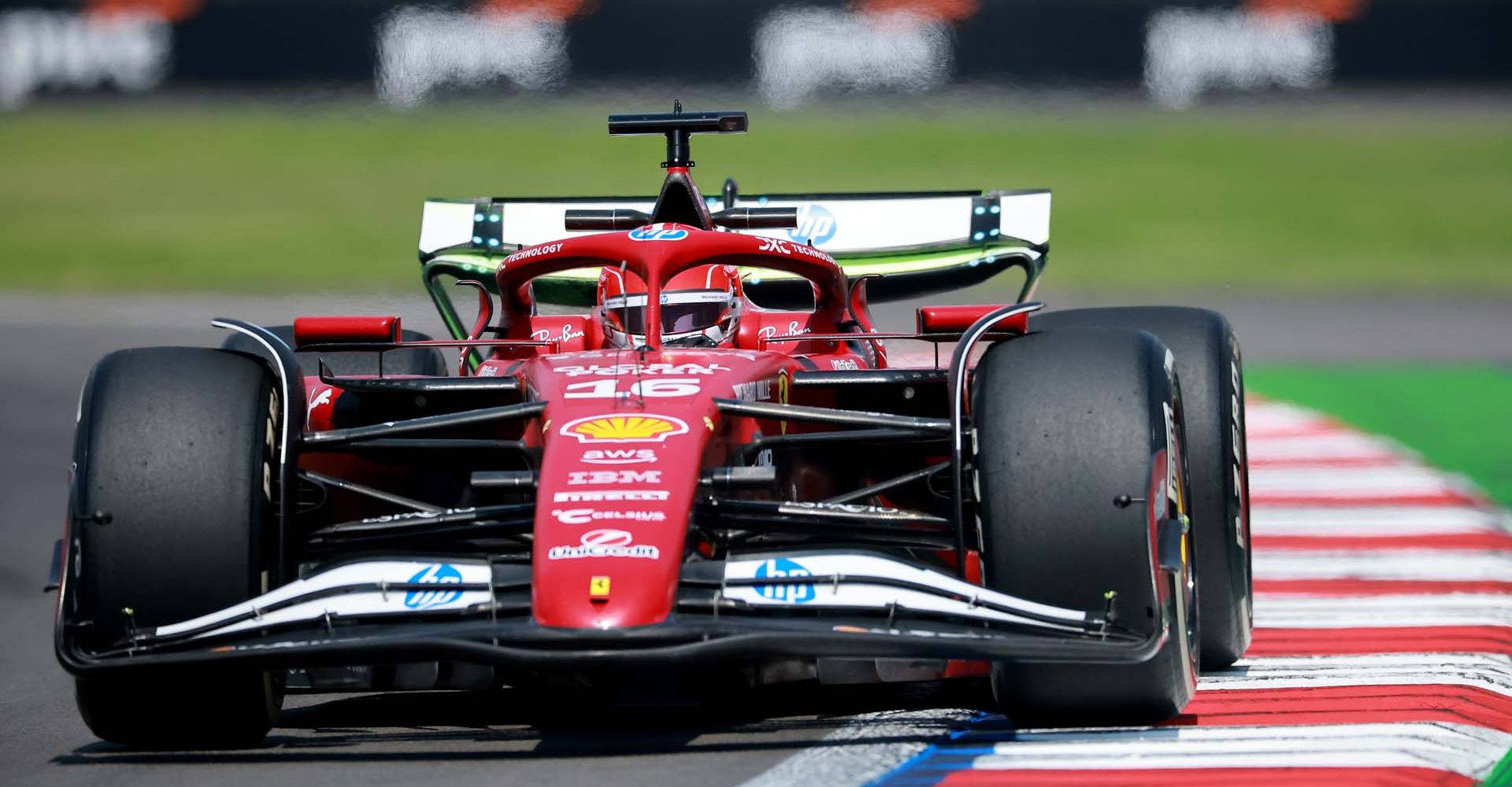 MEXICO CITY, MEXICO - OCTOBER 24: Charles Leclerc of Monaco driving the (16) Scuderia Ferrari SF-25 on track during practice ahead of the F1 Grand Prix of Mexico at Autodromo Hermanos Rodriguez on October 24, 2025 in Mexico City, Mexico. (Photo by Hector Vivas/Getty Images)