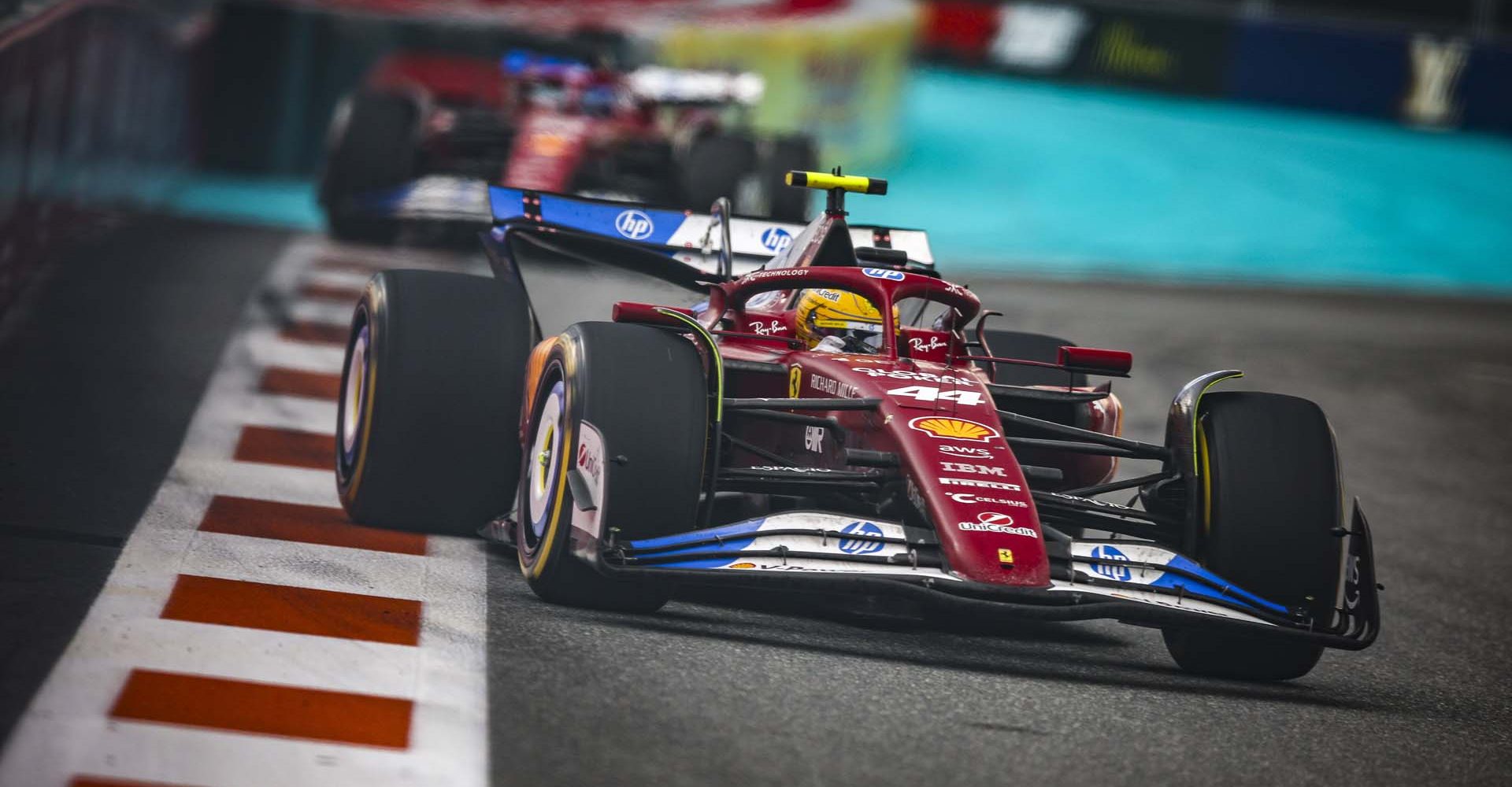 44 HAMILTON Lewis (gbr), Scuderia Ferrari SF-25, action during the Formula 1 Crypto.com Miami Grand Prix 2025, 6th round of the 2025 FIA Formula One World Championship from May 2 to 4, 2025 on the Miami International Autodrome, in Miami Gardens, Florida, United States of America - Photo Xavi Bonilla / DPPI