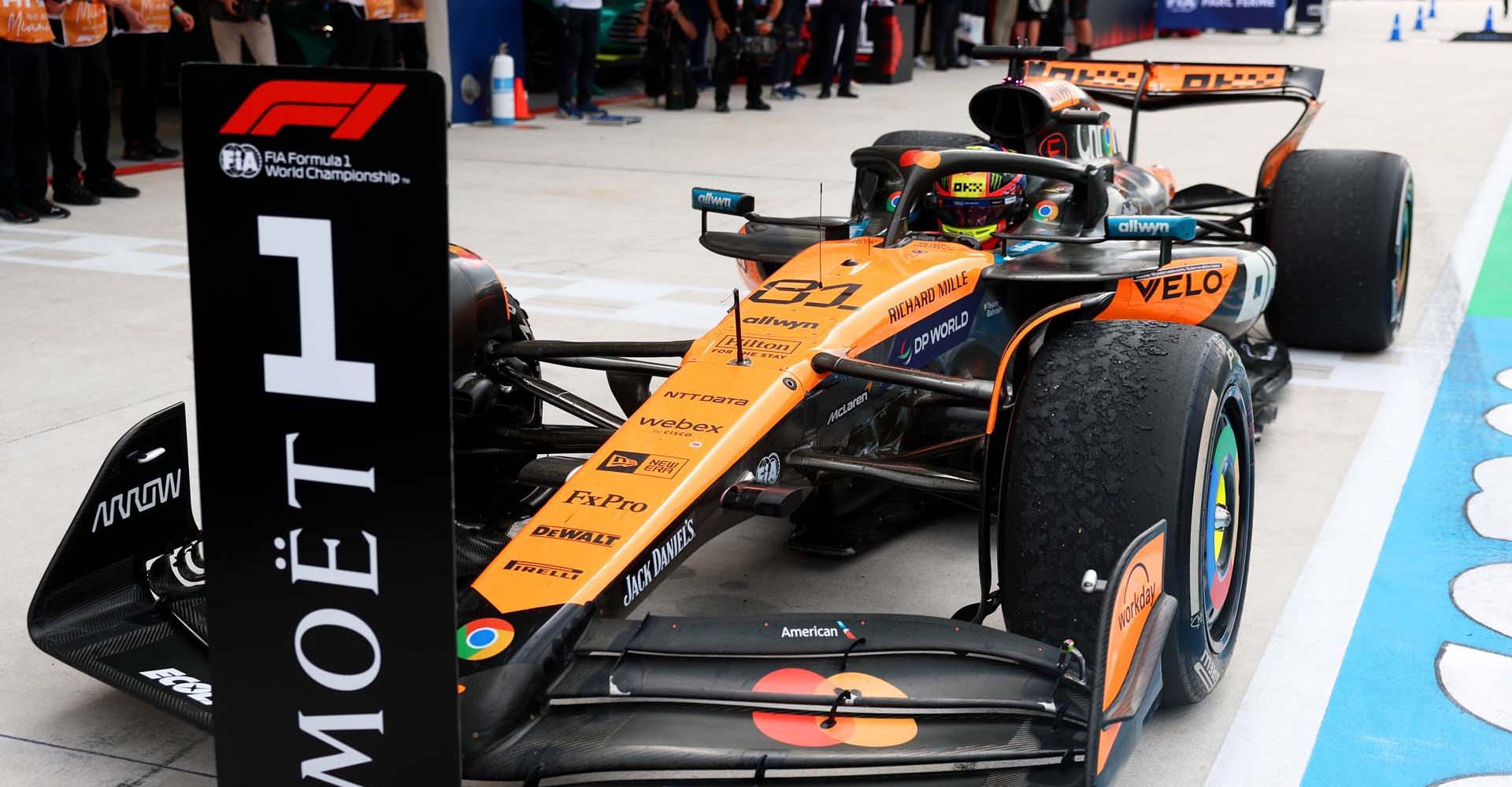 MIAMI, FLORIDA - MAY 04: Race winner Oscar Piastri of Australia and McLaren arrives in parc ferme during the F1 Grand Prix of Miami at Miami International Autodrome on May 04, 2025 in Miami, Florida. (Photo by Steven Tee/LAT Images)