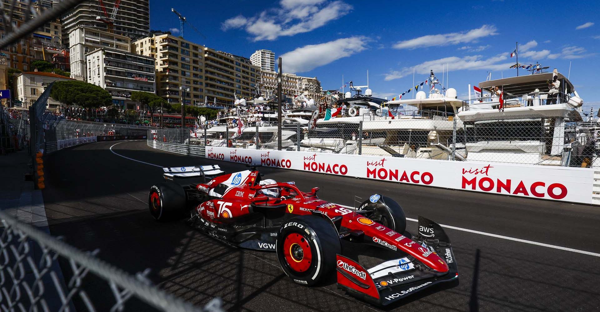 16 LECLERC Charles (mco), Scuderia Ferrari SF-25, action during the Formula 1 Tag Heuer Grand Prix de Monaco, 8th round of the 2025 FIA Formula One World Championship from May 23 to 25, 2025 on the Circuit de Monaco, in Monte-Carlo, Monaco - Photo Javier Jimenez / DPPI