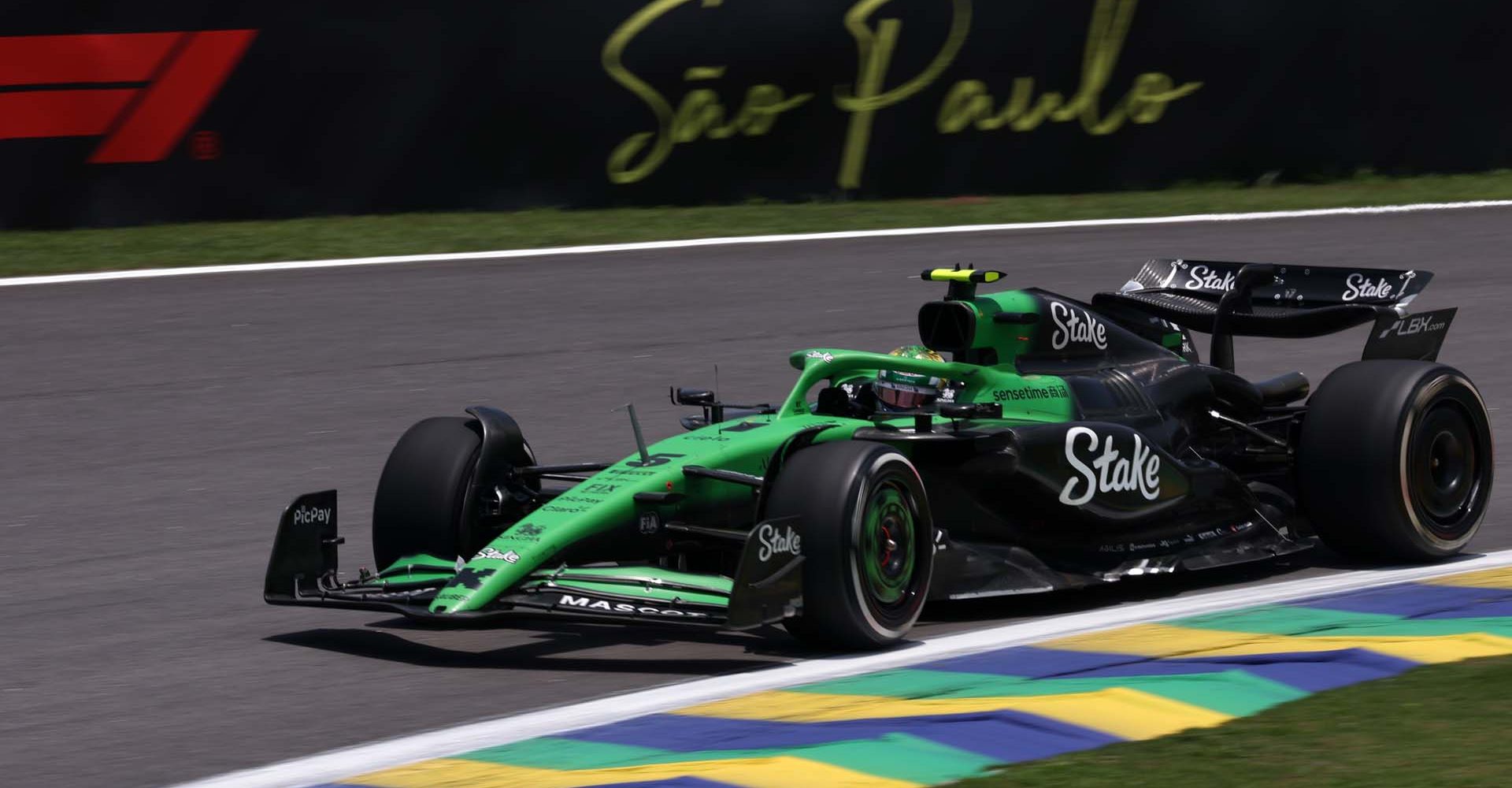 SAO PAULO, BRAZIL - NOVEMBER 07: Gabriel Bortoleto of Brazil driving the (5) Kick Sauber C45 Ferrari on track during practice ahead of the F1 Grand Prix of Brazil at Autodromo Jose Carlos Pace on November 07, 2025 in Sao Paulo, Brazil. (Photo by Lars Baron/Getty Images)