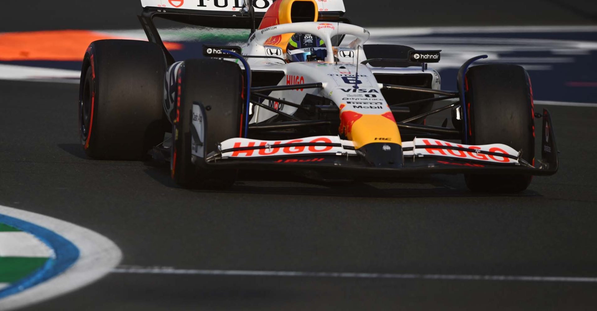JEDDAH, SAUDI ARABIA - APRIL 18: Isack Hadjar of France driving the (6) Visa Cash App Racing Bulls VCARB 02 on track during practice ahead of the F1 Grand Prix of Saudi Arabia at Jeddah Corniche Circuit on April 18, 2025 in Jeddah, Saudi Arabia. (Photo by Rudy Carezzevoli/Getty Images) // Getty Images / Red Bull Content Pool // SI202504181052 // Usage for editorial use only //